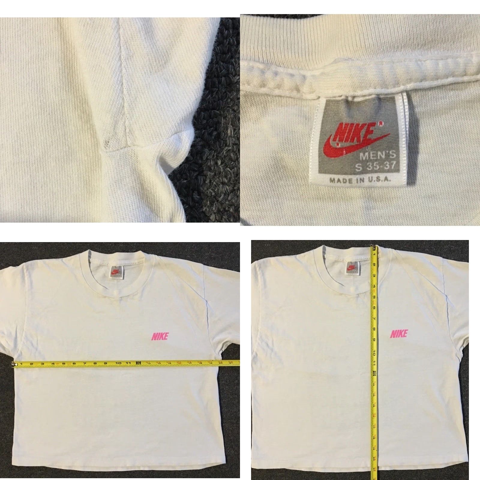 Nike VINTAGE Nike Cross Training Shirt S Mens White 80s 90s Swoosh Agassi Jordan Distressed Retro Boxy Crop T-Shirt Size US S / EU 44-46 / 1 - 10 Thumbnail