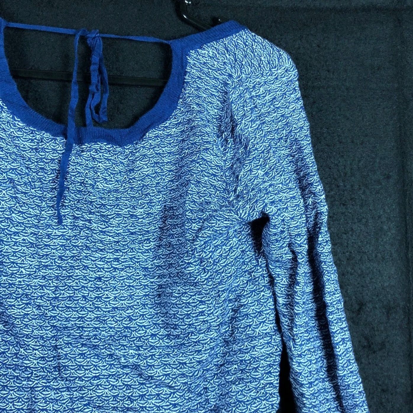 Vintage Ivanka Trump Womens Sweater Blue Scoop Neck Long Sleeve Back Tie Small Size S / US 4 / IT 40 - 5 Thumbnail