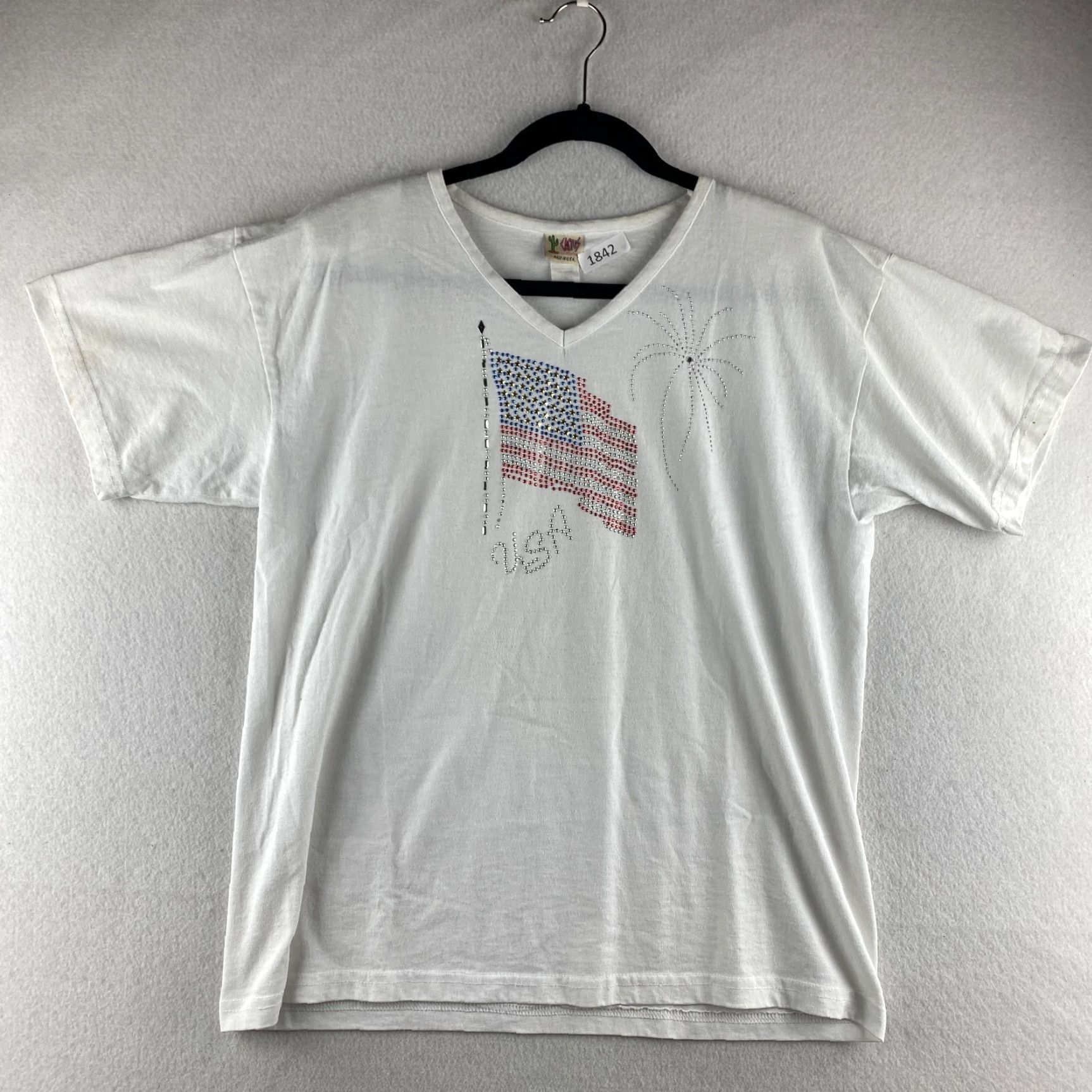 Vintage VINTAGE Cactus Shirt Womens Large White Shirt USA Made Flag Size L / US 10 / IT 46 - 2 Thumbnail