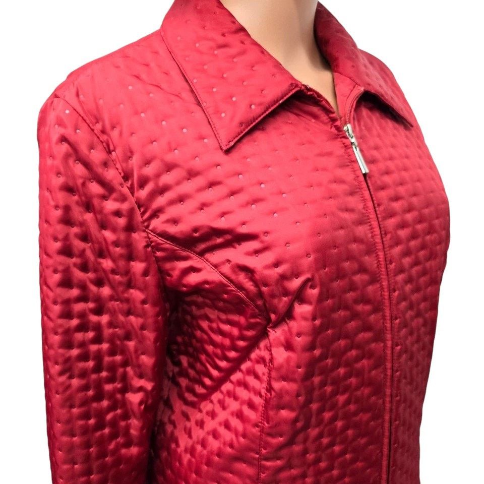 Robert Talbott × Vintage Talbots Quilted Puffer Jacket Full Zip 14 Light Insulated Size XL / US 12-14 / IT 48-50 - 7 Thumbnail