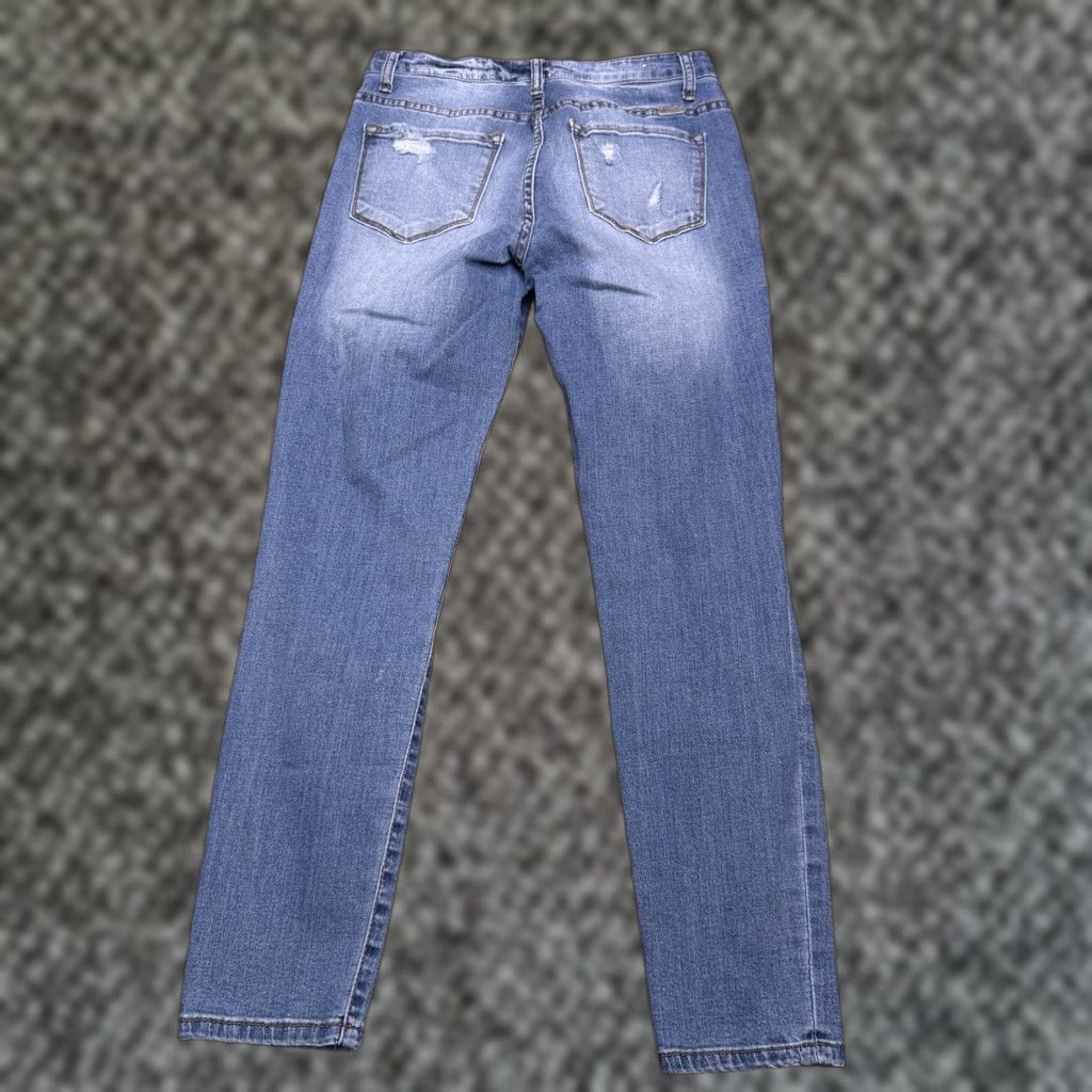 Vintage KanCan Jeans Skinny 28 Blue Mid Rise Distressed Stretch Denim 5-Pocket City Womens Regular Size 28in Inseam 27.5in Medium Wash Size 28" / US 6 / IT 42 - 1 Thumbnail