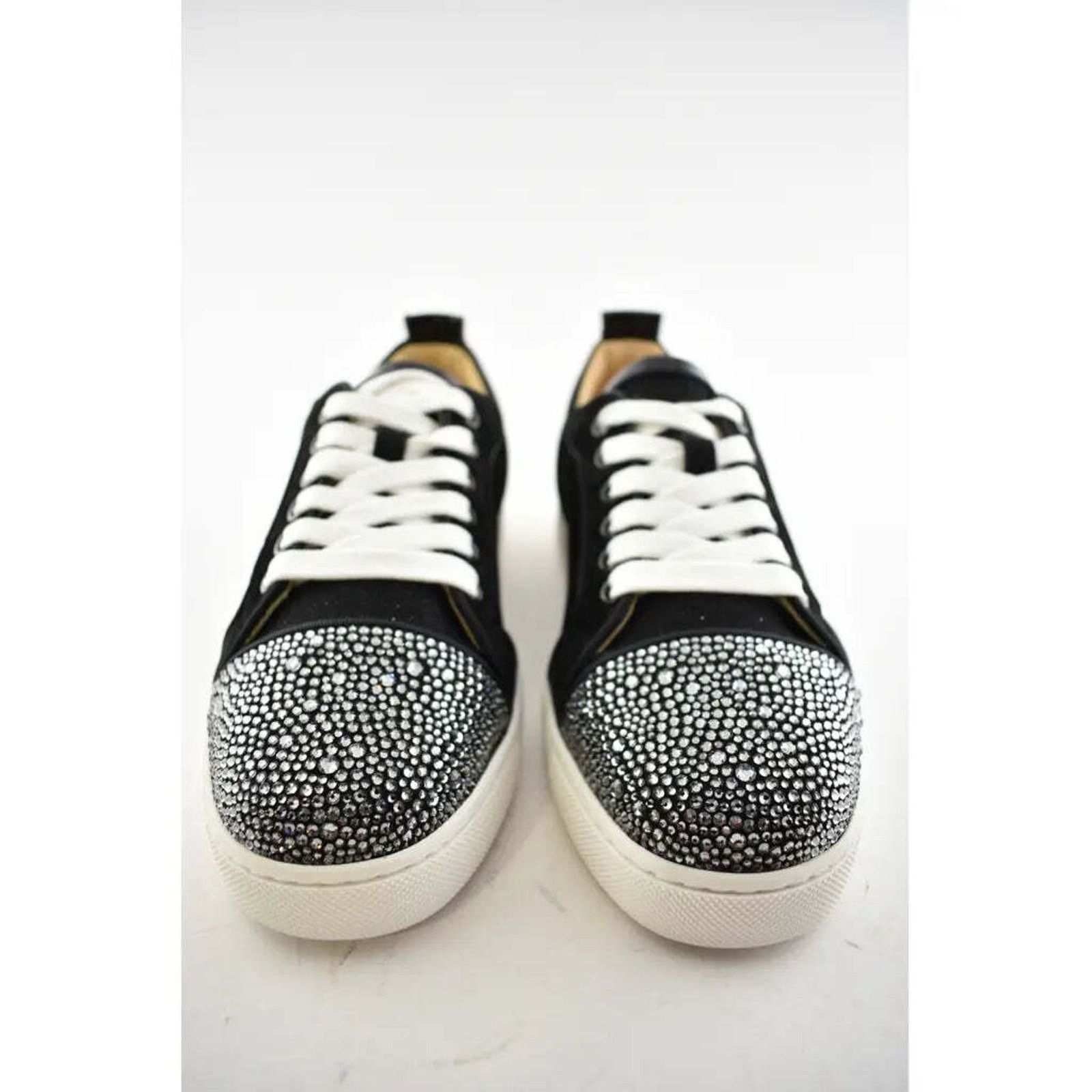 Christian Louboutin Louis Junior P Strass Donna Flat Black Low Top Sneaker 37 Size US 7 / IT 37 - 6 Thumbnail