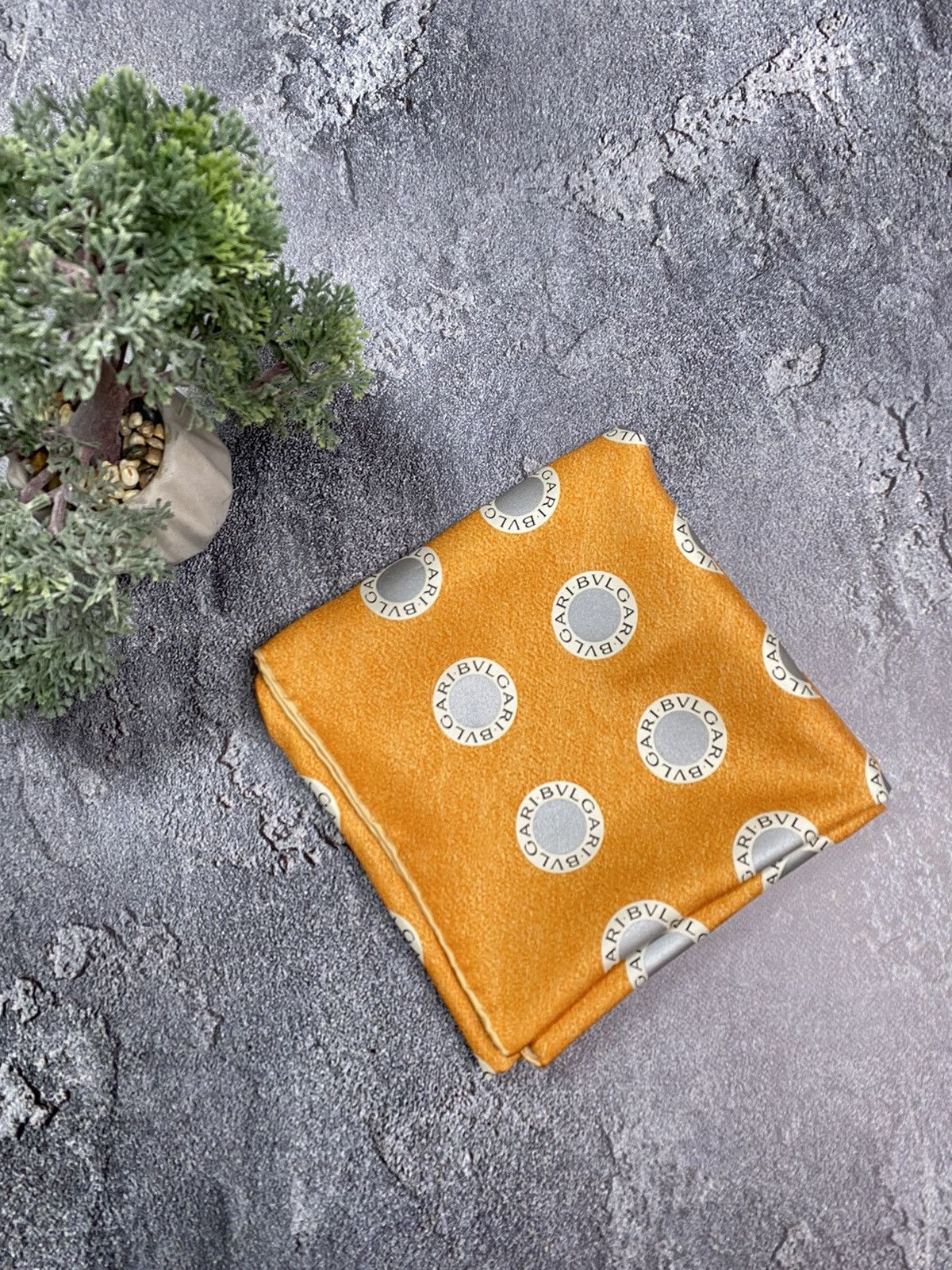 Bvlgari × Vintage Bvlgari vintage monogram silk scarf orange women Rare Size ONE SIZE - 5 Thumbnail
