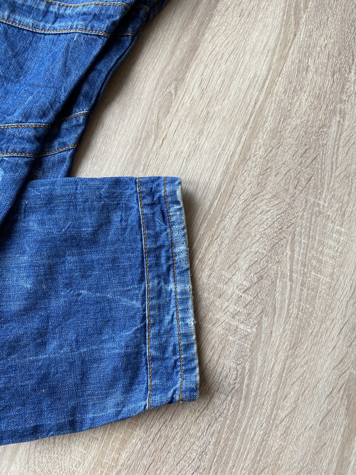 If Six Was Nine × Le Grande Bleu (L.G.B.) × Vintage Vintage Fly 53 Washed Distressed Wide Leg Denim Jeans pants Size US 36 / EU 52 - 7 Thumbnail