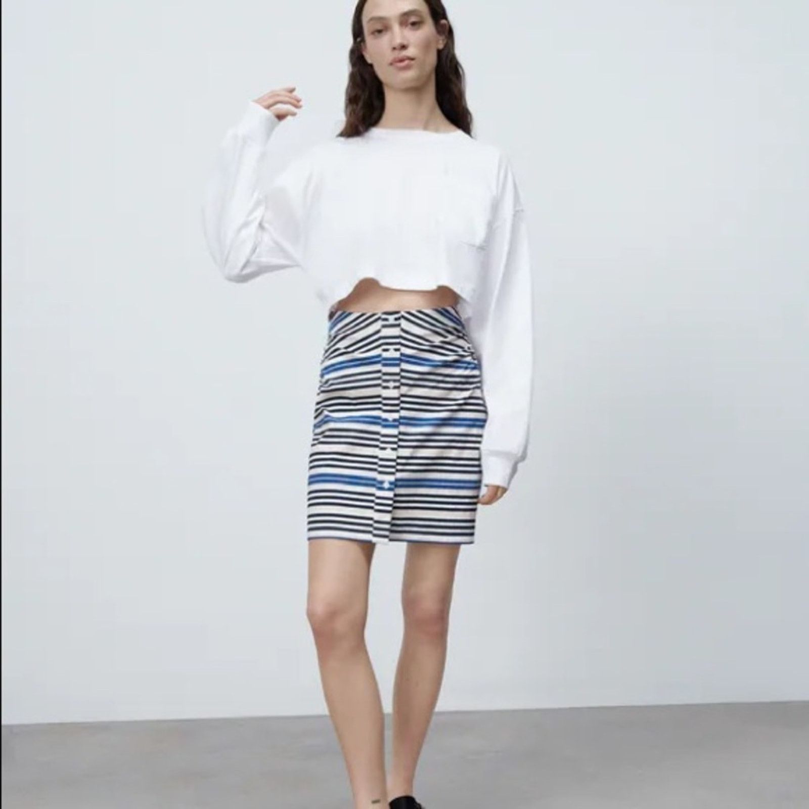 Zara Zara CONTRAST DRESS WITH CUT-OUT DETAIL Size M / US 6-8 / IT 42-44 - 6 Thumbnail