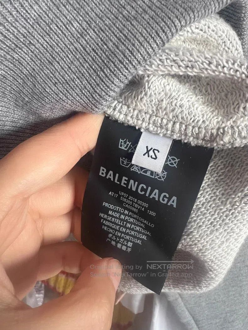 Balenciaga Balenciaga Gray Hooded Sweatshirt Size US XS / EU 42 / 0 - 3 Thumbnail