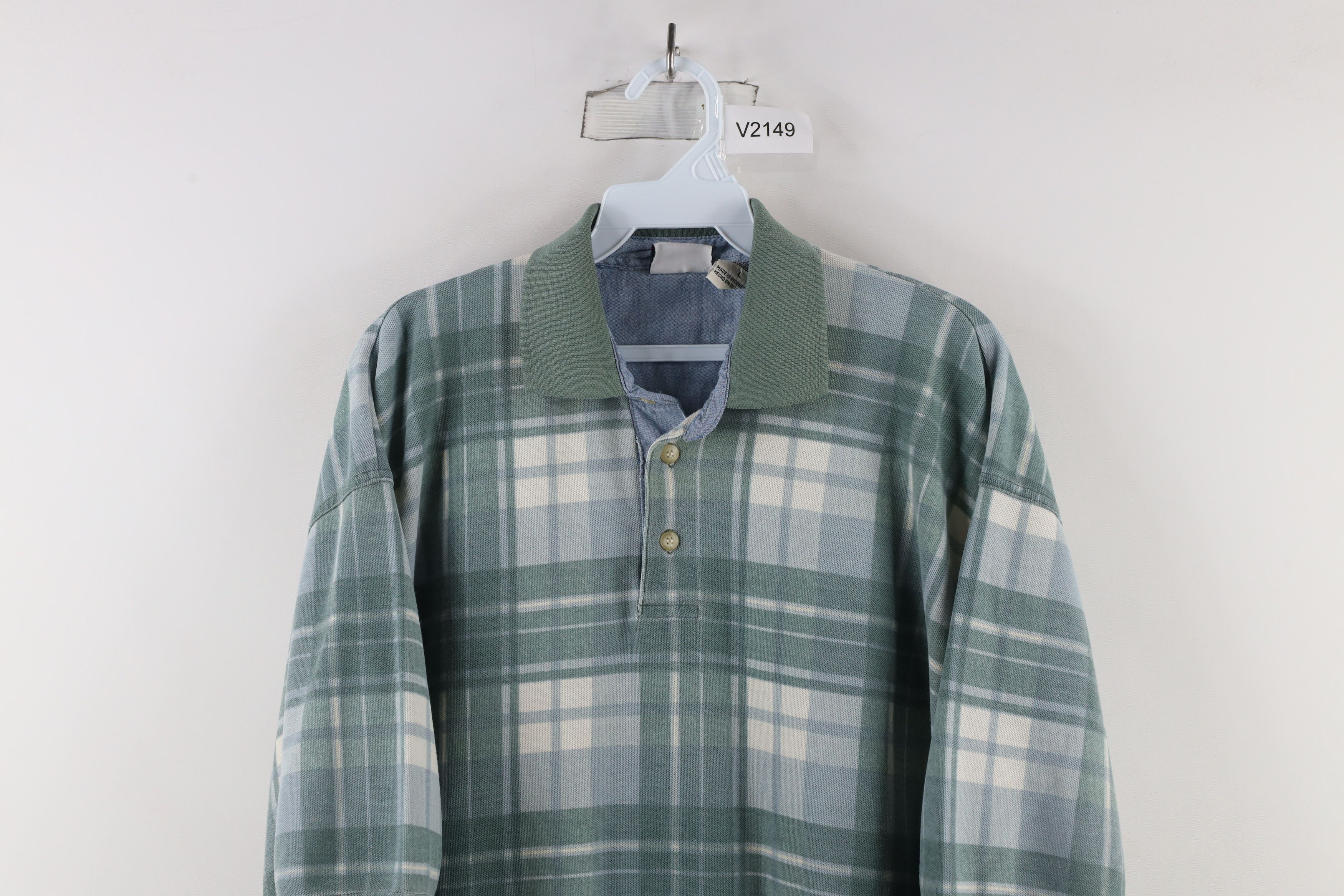 Vintage Vintage 90s Streetwear Baggy Fit Collared Polo Shirt Plaid Size US L / EU 52-54 / 3 - 2 Thumbnail