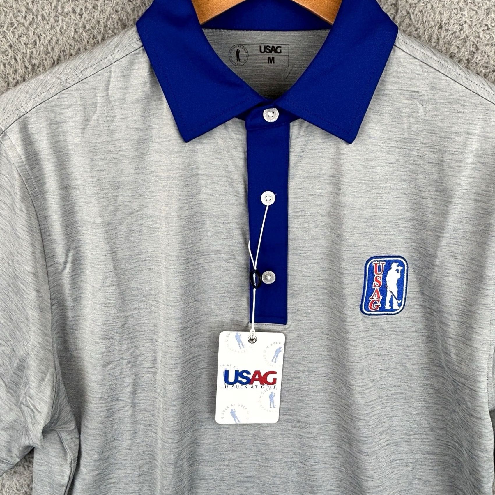 Vintage You Suck At Golf Polo Shirt Men M Gray Size US M / EU 48-50 / 2 - 2 Thumbnail