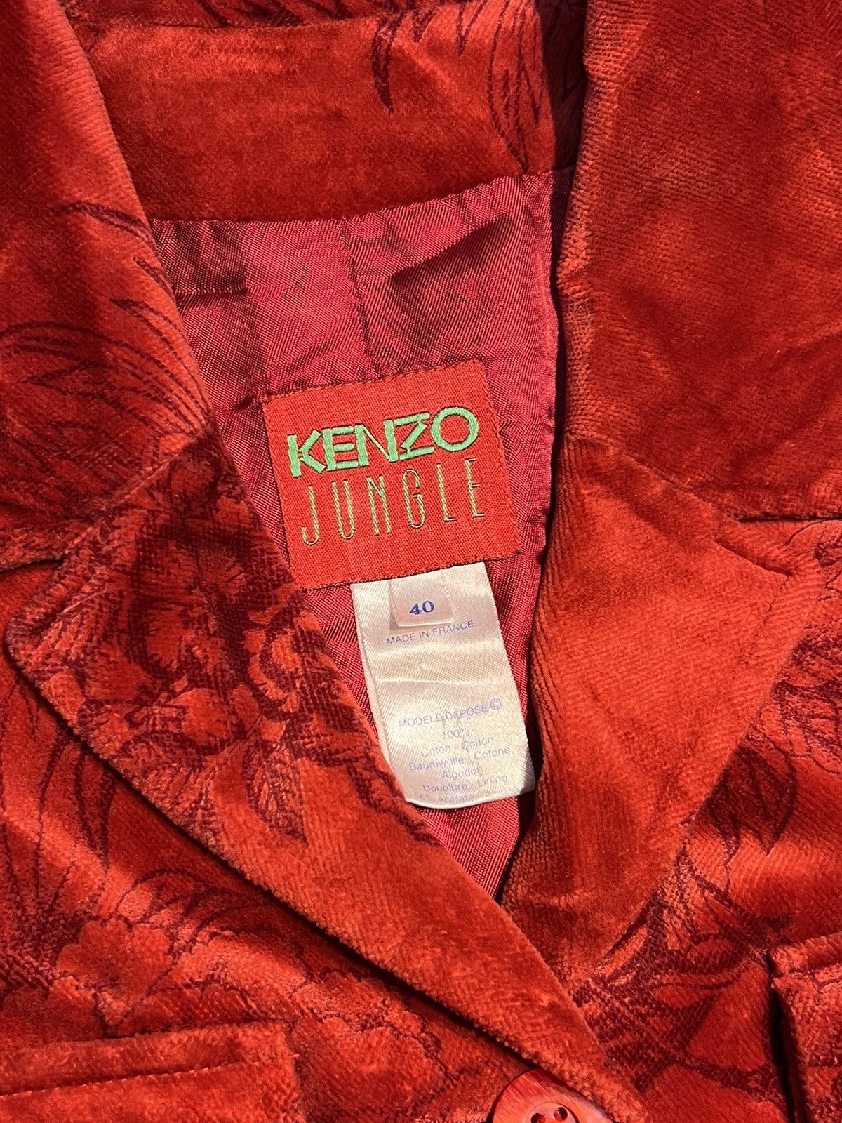 Kenzo 90s KENZO VELVET JACKET Size L / US 10 / IT 46 - 3 Thumbnail