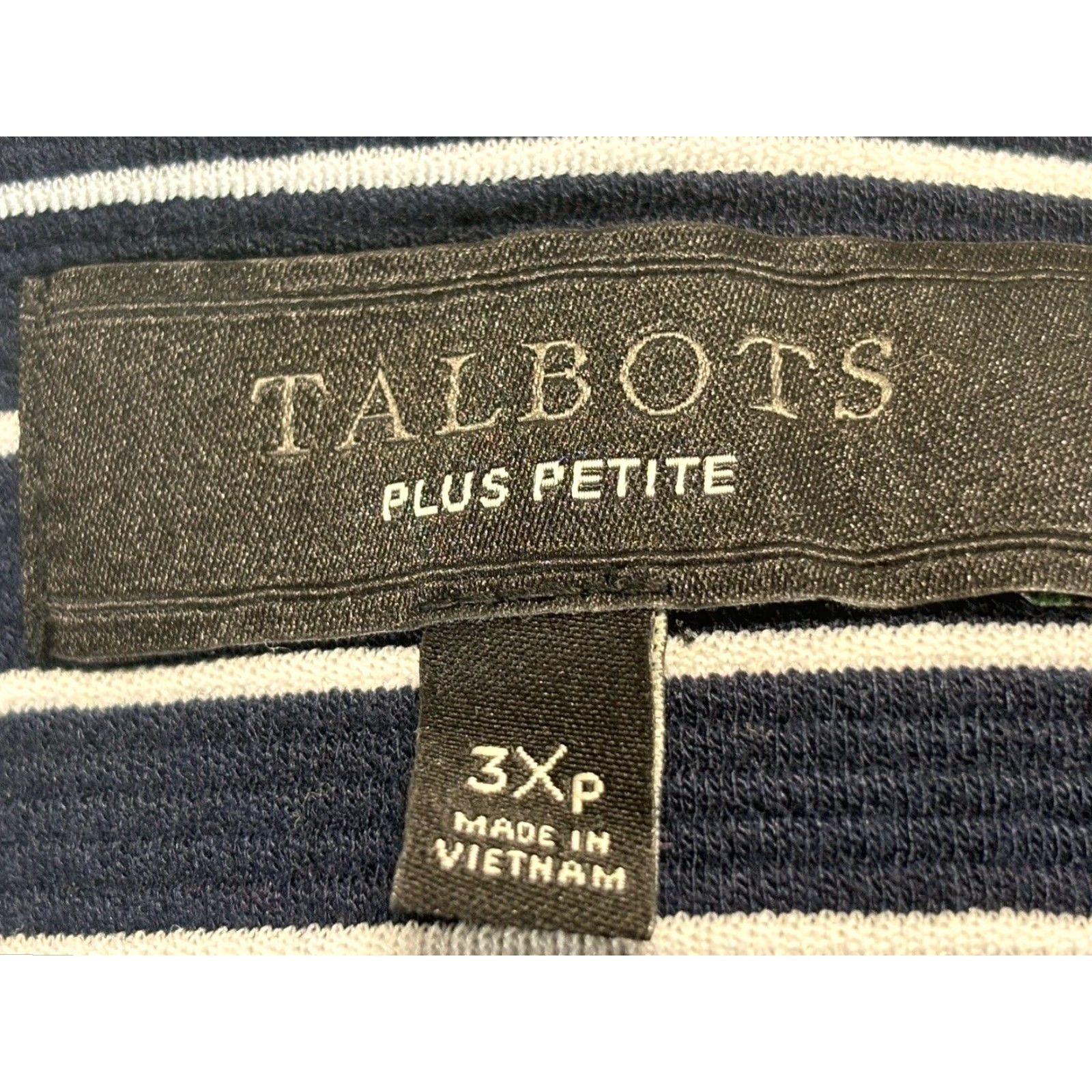 Talbots NEW! Talbots Striped Blazer Jacket 3Xp Petites Navy Open Front Size XXL / US 16-18 / IT 52-54 - 6 Thumbnail