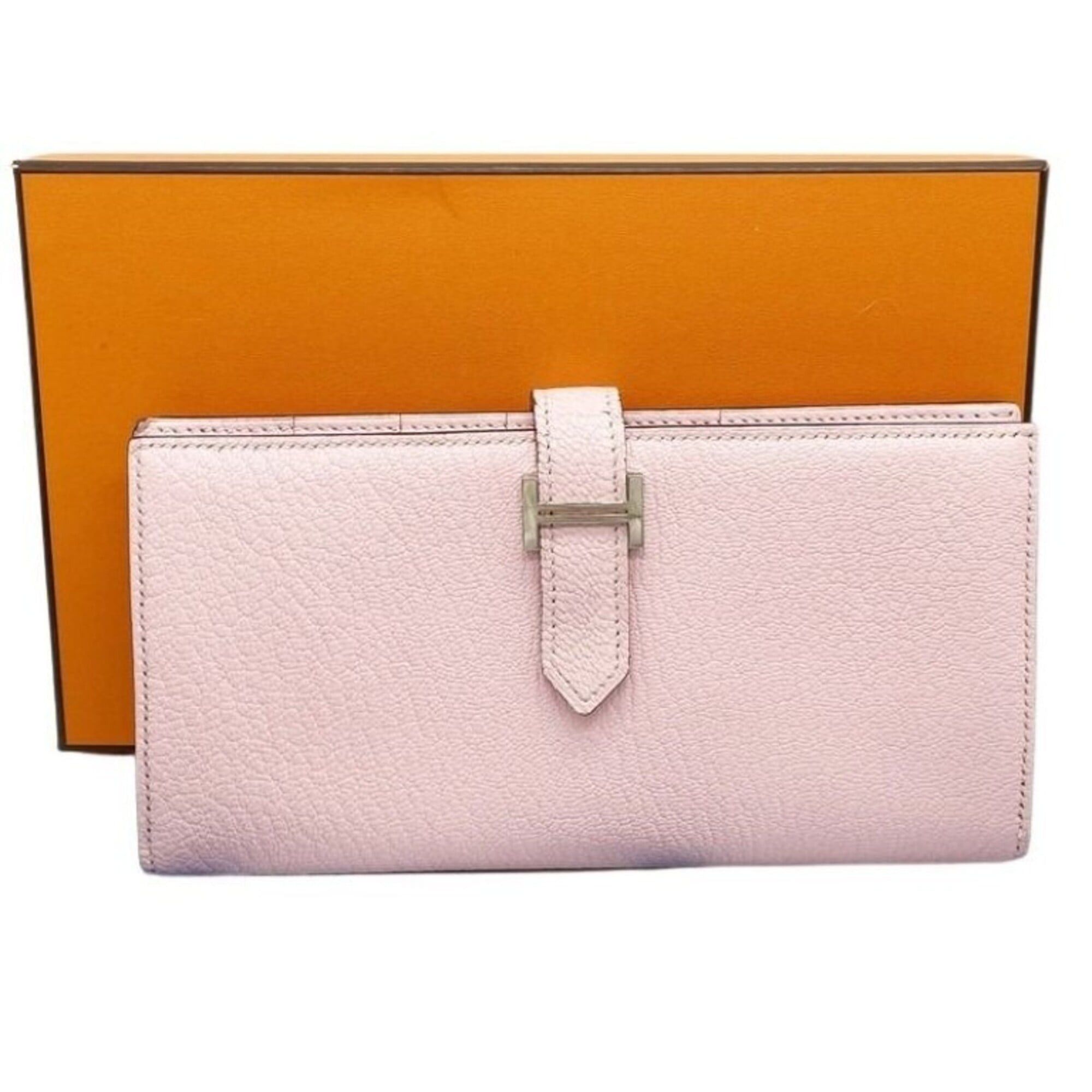 Hermes HERMES Bearn Soufflé Long Wallet, Rose Sakura, Chevre Leather, Women's Bi-fold Wallet Size ONE SIZE - 1 Thumbnail