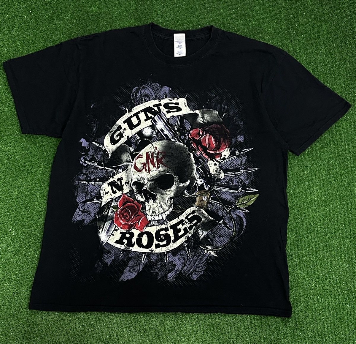 Vintage Guns n Roses Overprinted Skull T-Shirt Very Rare Japan Style ...