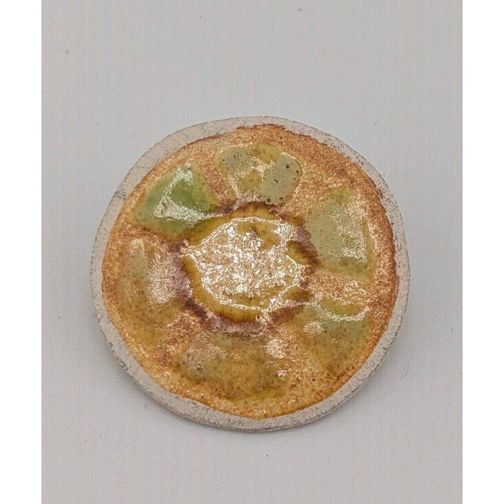 Handmade Vintage Handmade Hippie Ceramic Floral Brooch Size ONE SIZE - 5 Thumbnail