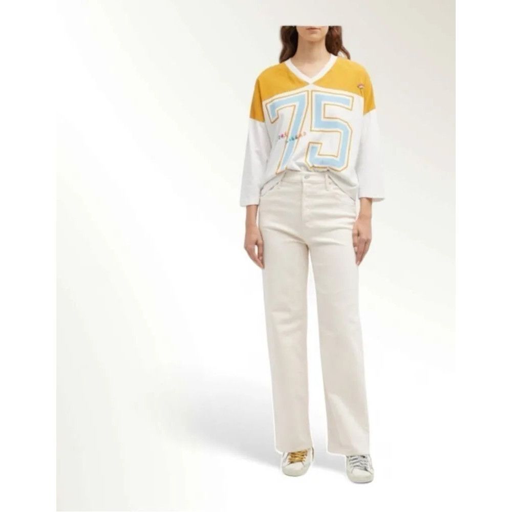 MOTHER MOTHER High Waisted Spinner Skimp Jeans Cream Puffs Denim 31 Size 31" - 1 Thumbnail