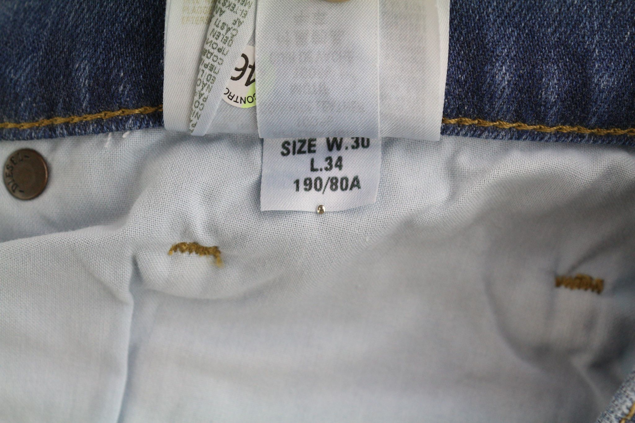 Diesel D-MIHTRY 009NF W30/L34 Straight Stretch Jeans 40185 Size US 30 / EU 46 - 10 Thumbnail