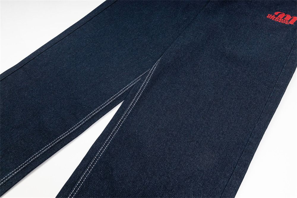 Japanese Brand × Jean Men's trendy loose contrast plaid straight jeans Size US 32 / EU 48 - 7 Thumbnail