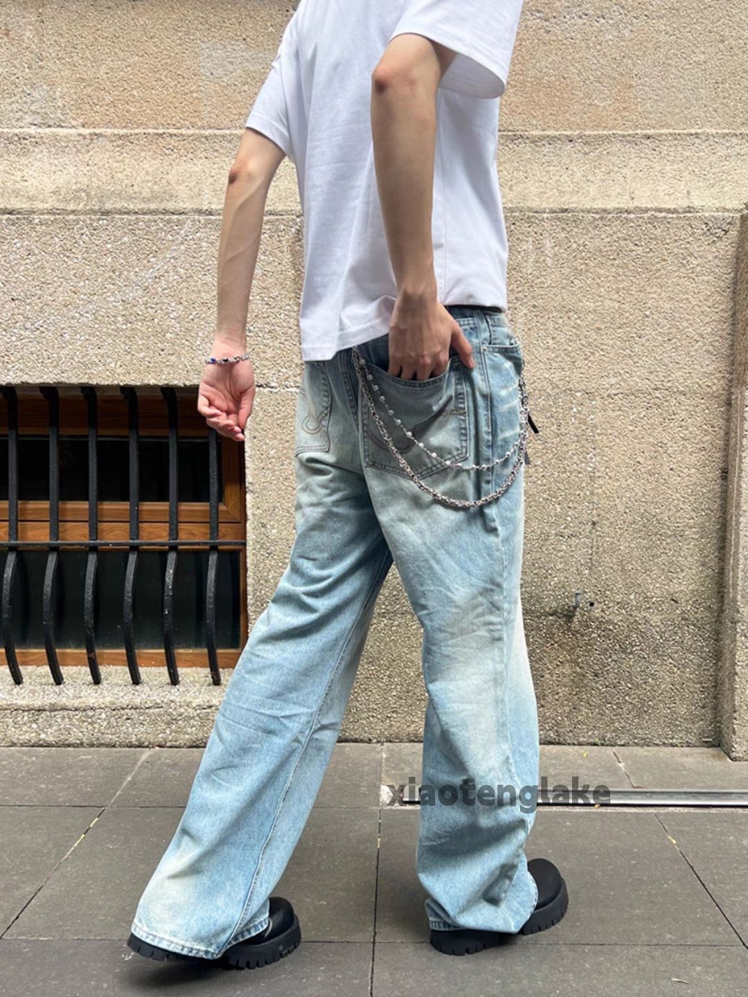 Jean × Vintage washed faded cleanfit skate yuppie baggy jeans Size US 34 / EU 50 - 6 Thumbnail