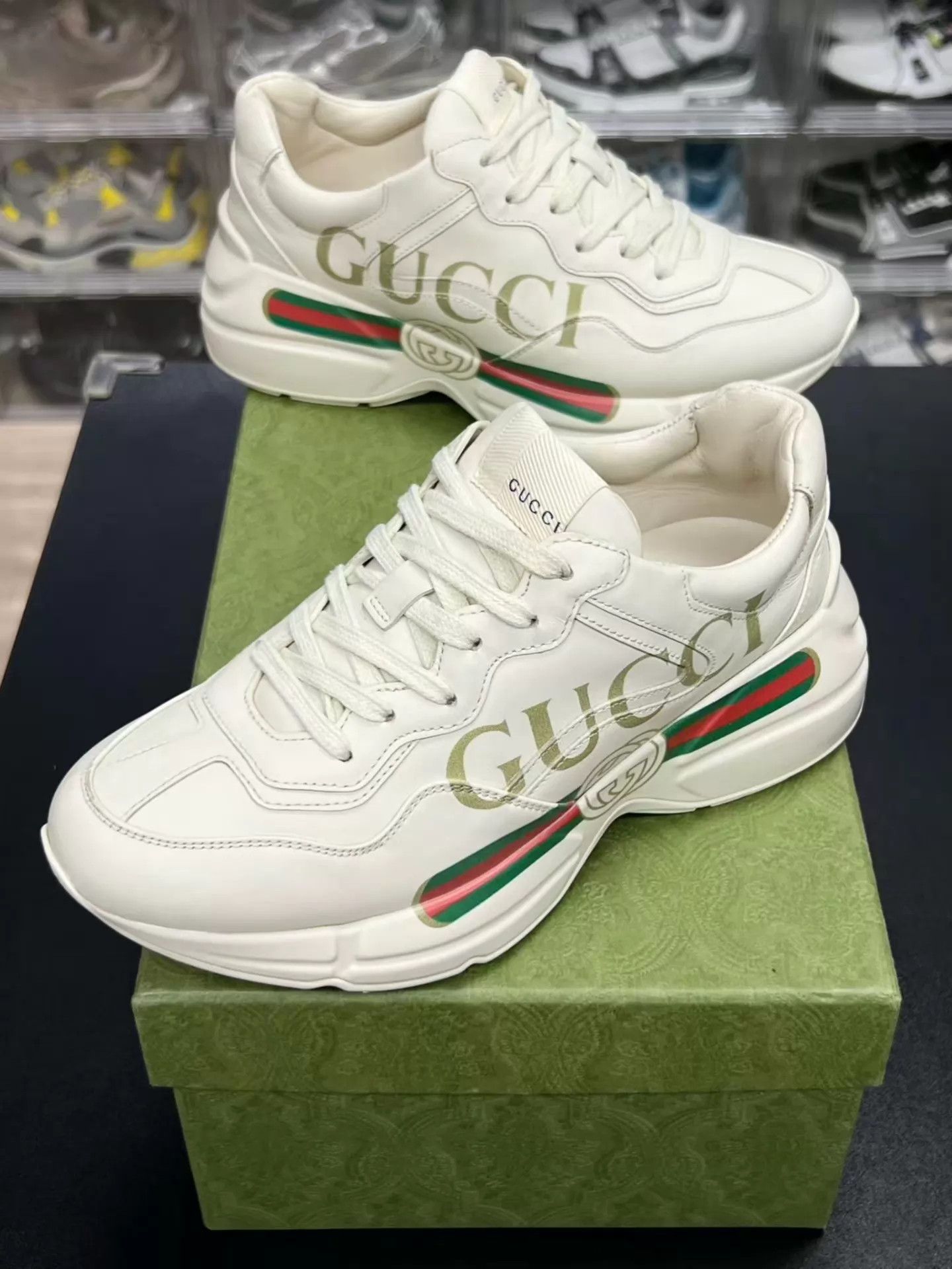 Gucci GUCCI Rhyton White 36 EU 1-5 Uses Original Box Size US 5.5 / IT 35.5 - 1 Thumbnail