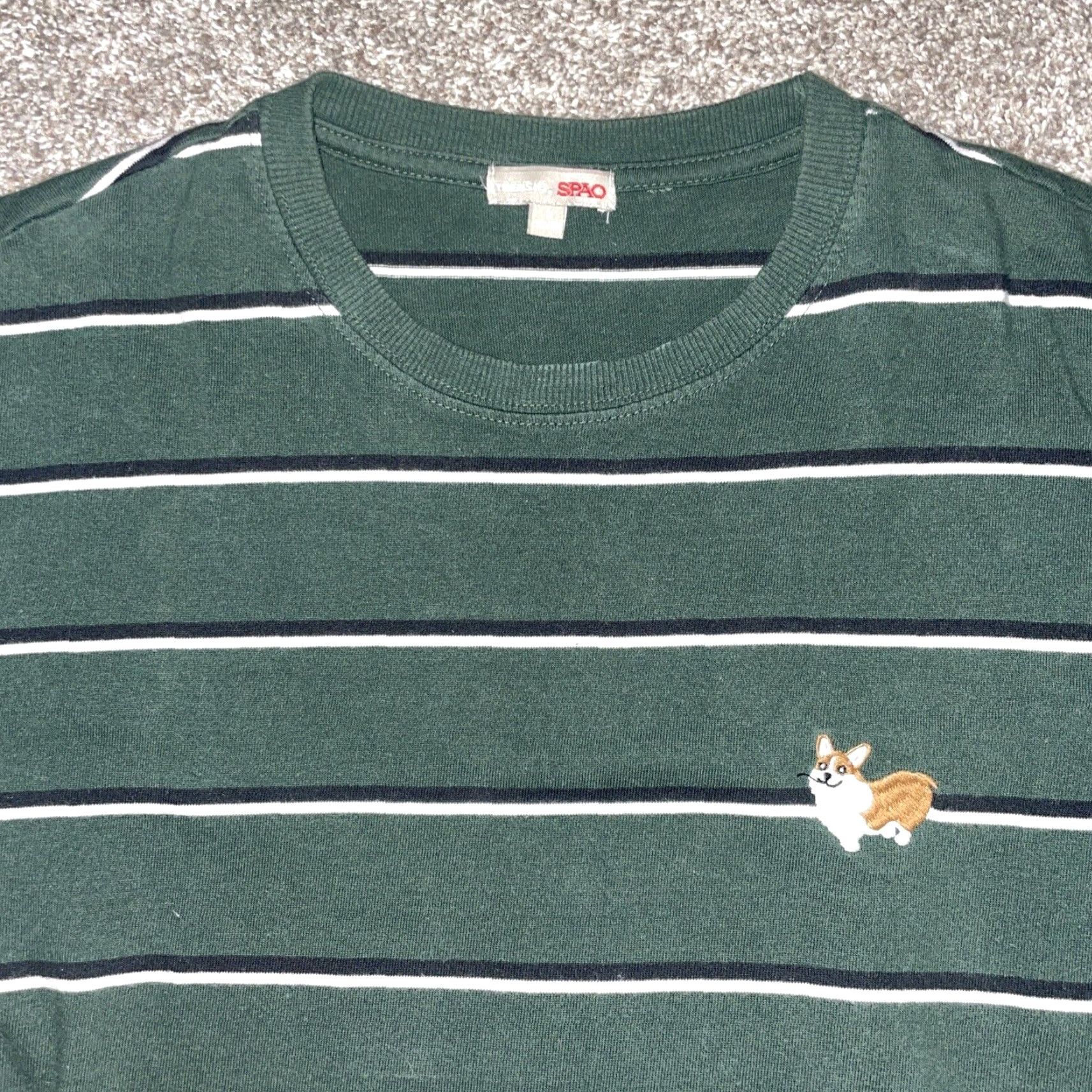 Vintage VINTAGE SPAO Shirt Mens M Green Striped T-Shirt - SPAO Striped Tee Green Adult Medium Mens Size US M / EU 48-50 / 2 - 2 Thumbnail