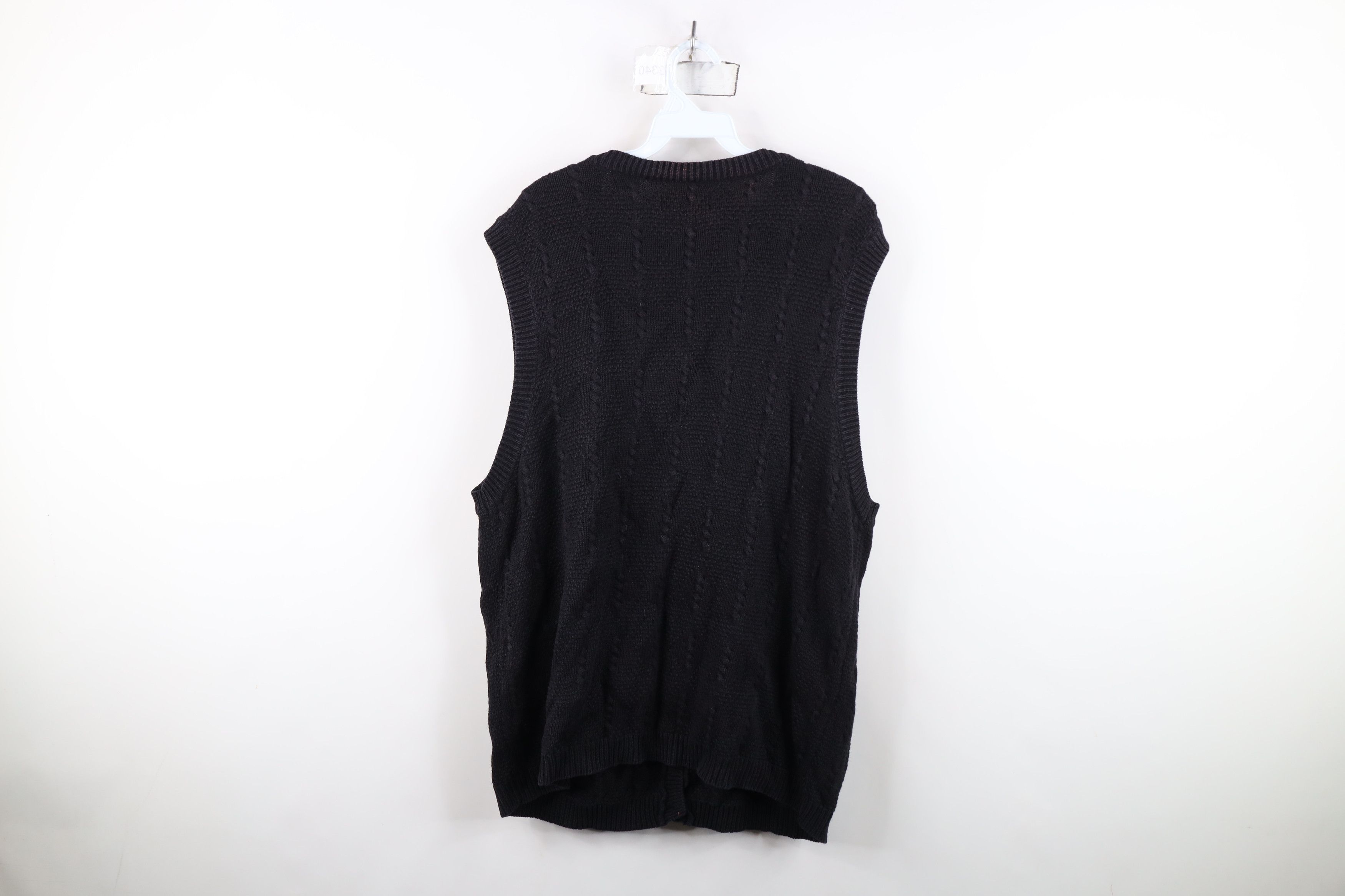 Vintage Vintage 90s Streetwear Knit Cardigan Sweater Vest Black Size XL / US 12-14 / IT 48-50 - 9 Thumbnail