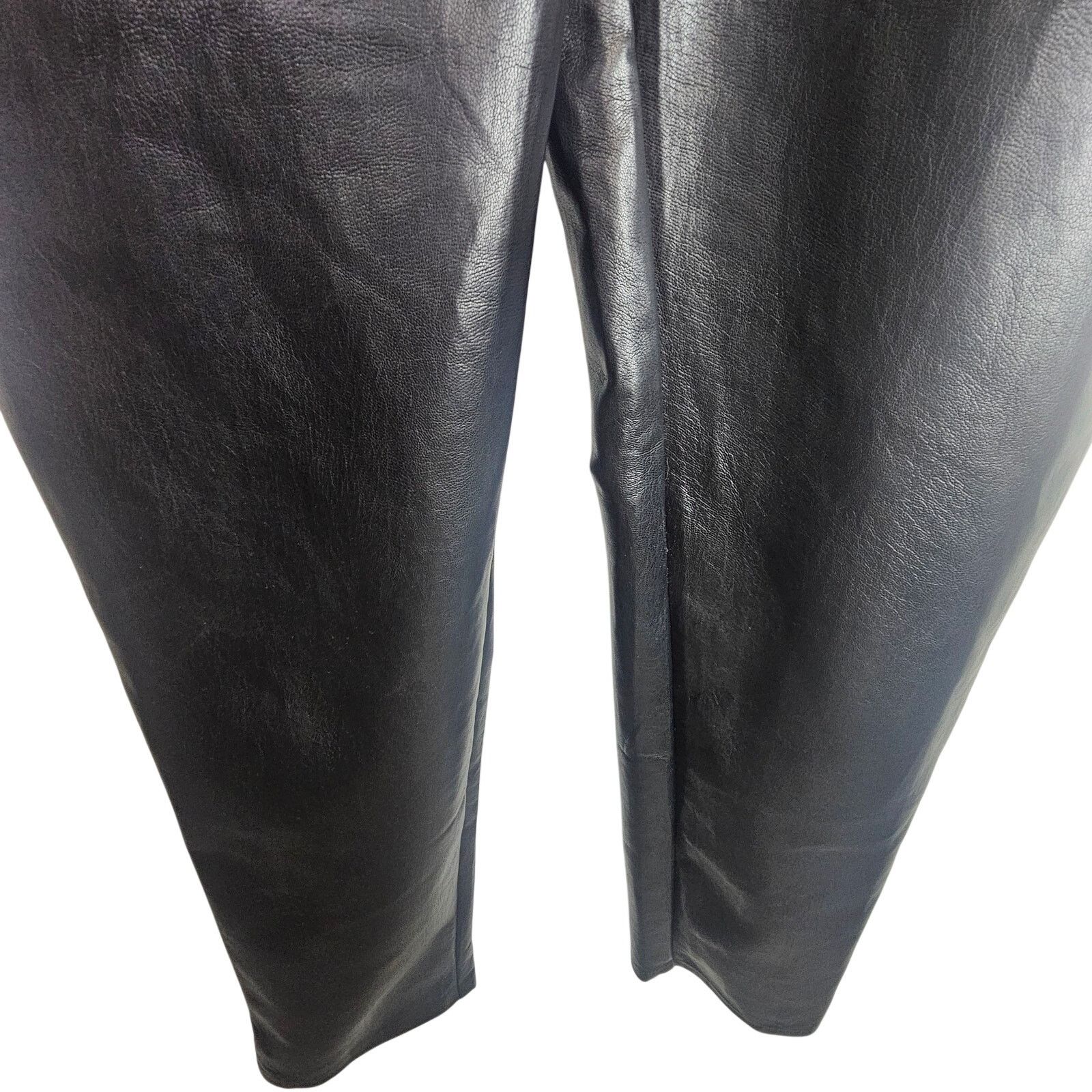Aritzia Wilfred Womens Black Faux Leather High Waist Pants 8 Chic Size 30" / US 8 / IT 44 - 3 Thumbnail