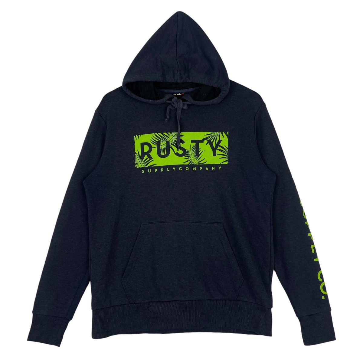 Rusty × Vintage Vintage Rusty Hoodie Navy Blue Pullover Jumper Size L Size US L / EU 52-54 / 3 - 1 Thumbnail