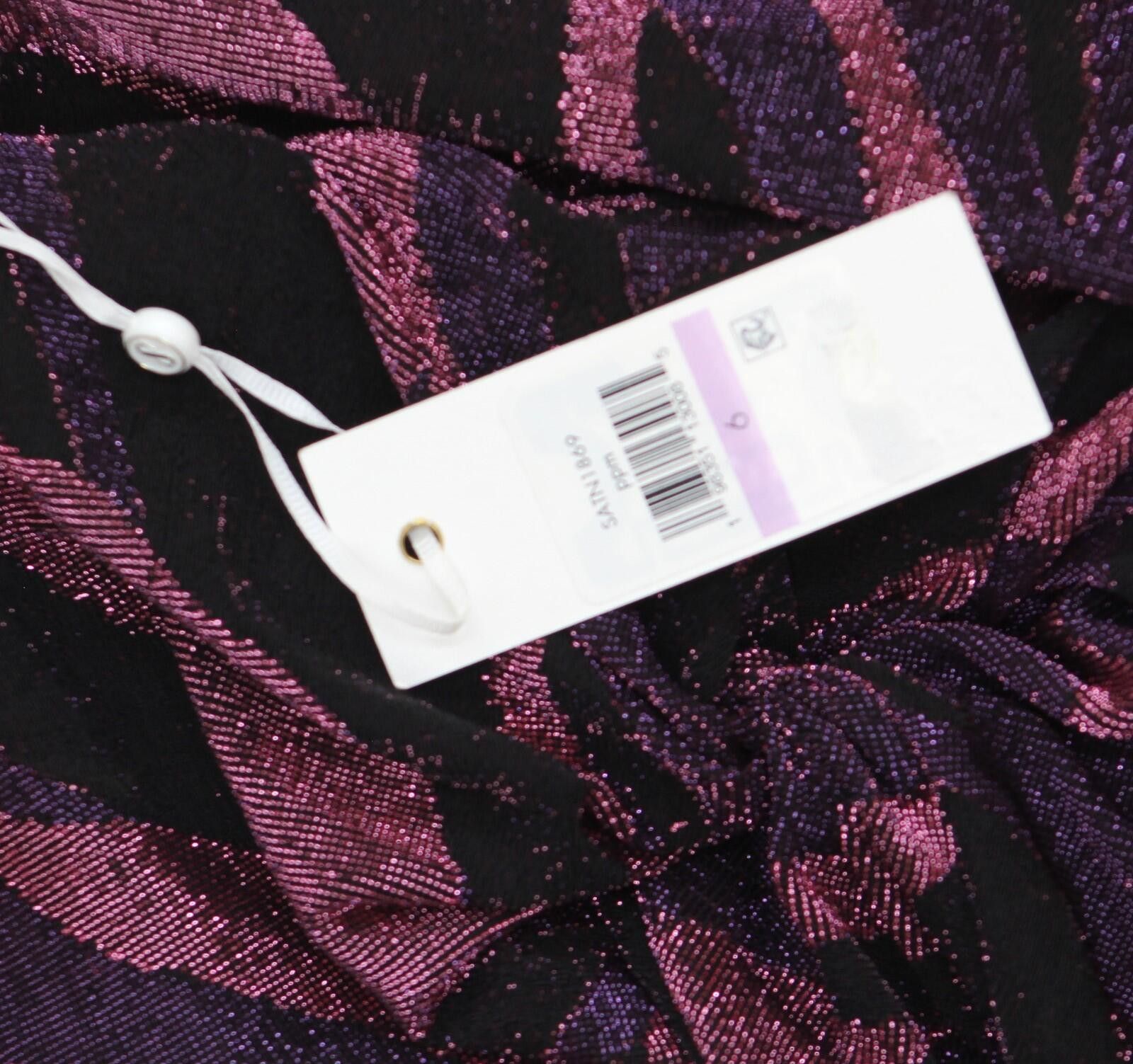 Signal Sport Nwt Siena Womens Long Sleeve Dress Satn1869 Purple Multi 6 Size M / US 6-8 / IT 42-44 - 4 Thumbnail