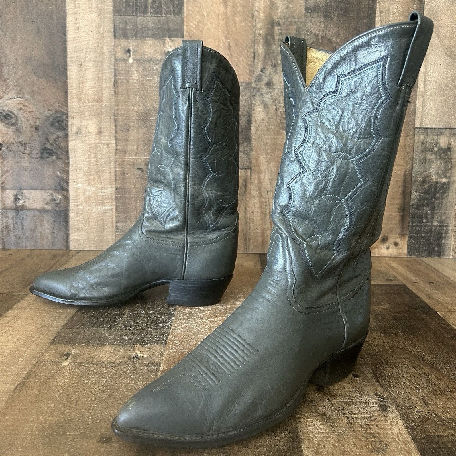 Tony Lama Tony Lama Vintage Gray Western Cowboy Boots Mens 9.5 EE Size US 9.5 / EU 42-43 - 2 Thumbnail