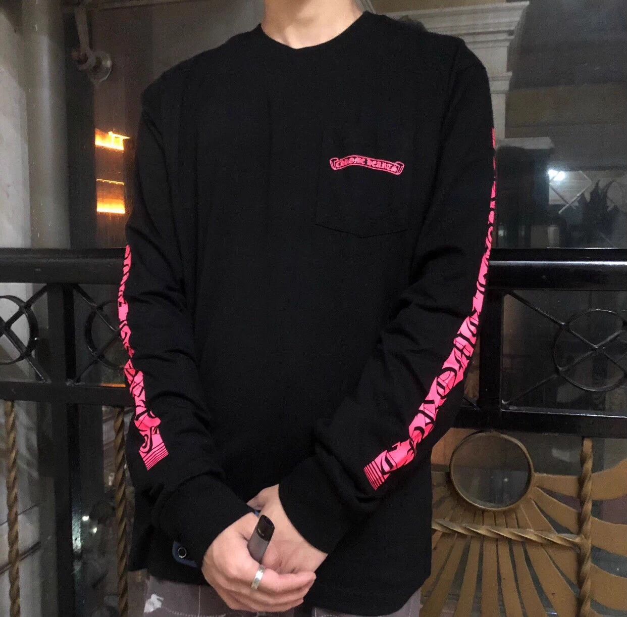 Chrome Hearts Chrome Hearts Aoyama Pink Cross Sanskrit Black L Size US L / EU 52-54 / 3 - 2 Thumbnail