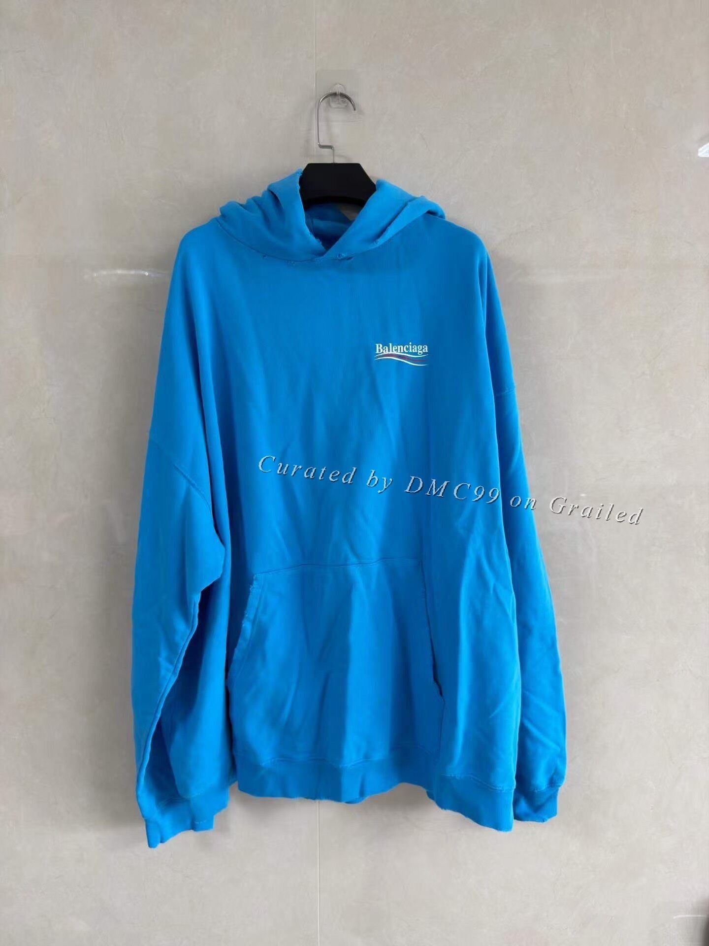 Balenciaga Balenciaga Blue Distressed Coke Hoodie Size US M / EU 48-50 / 2 - 1 Thumbnail