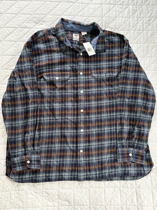 Levi's Levi's Men's Relaxed Fit Plaid Flannel Long Sleeve Shirt Size US XXL / EU 58 / 5 - 1 Thumbnail