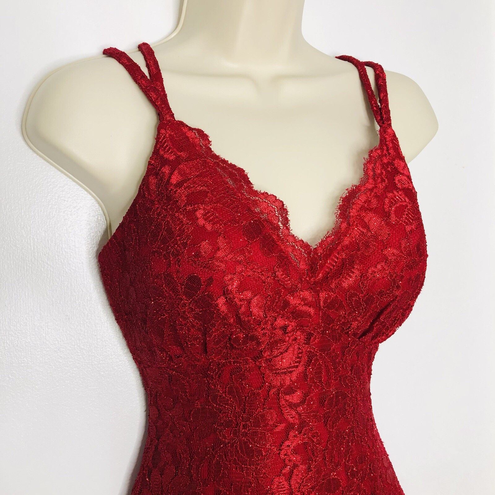 Other Morgan & Co Junior Babydoll Red Lace Prom Gown Dress Sz 5 Size S / US 4 / IT 40 - 6 Thumbnail