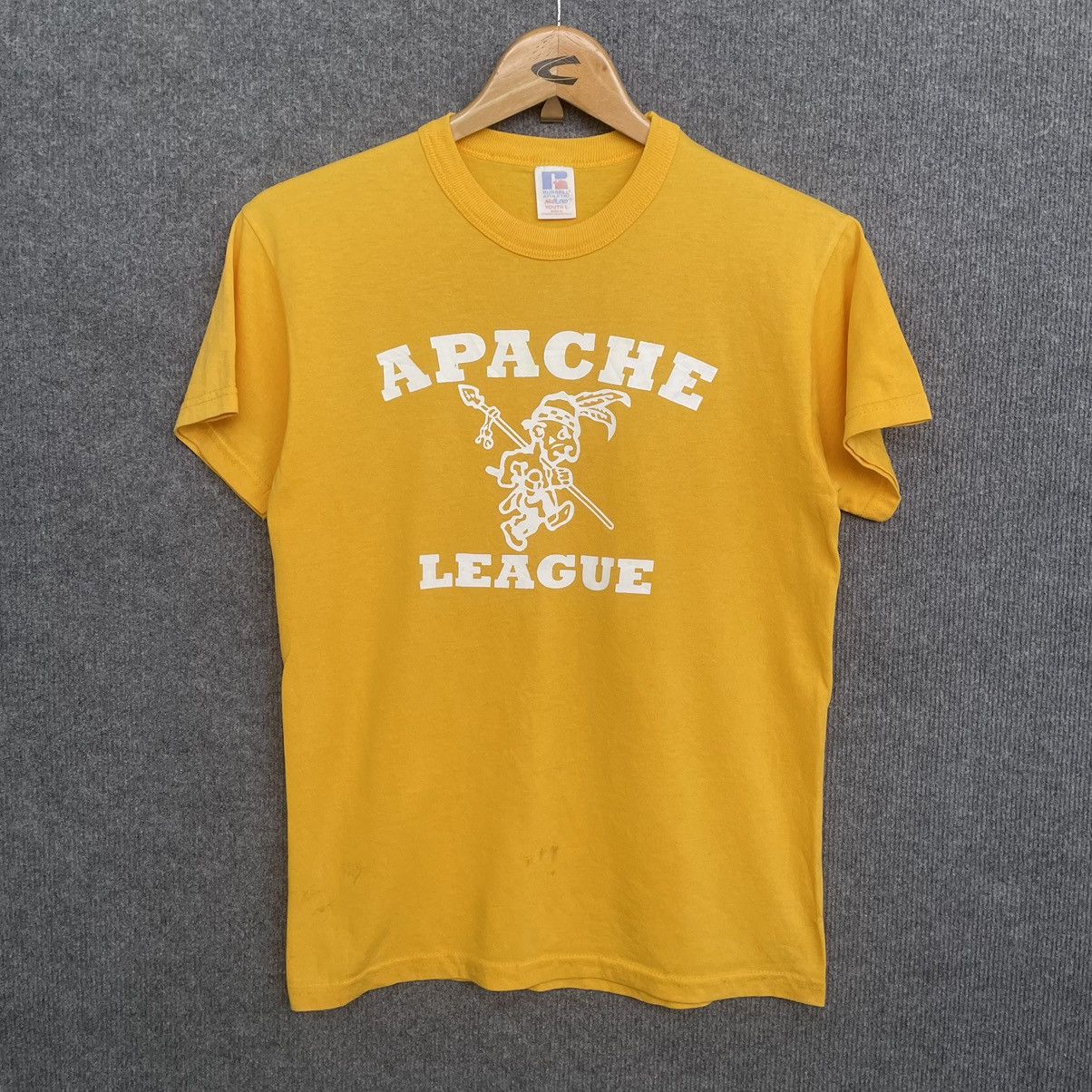Russell Athletic × Vintage Vintage 1990s Russell Athletics x Apache League T Shirt Size US S / EU 44-46 / 1 - 1 Thumbnail