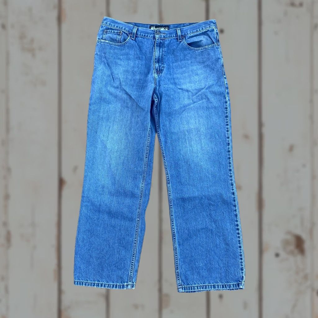 Old Navy VINTAGE Old Navy Jeans Mens Fit Loose Baggy Wide Leg Blue 36x32 Y2K 90s Jeans Mens Retro 90s Guitar Logo Streetwear Baggy Relaxed Blue Pants Size US 36 / EU 52 - 1 Thumbnail
