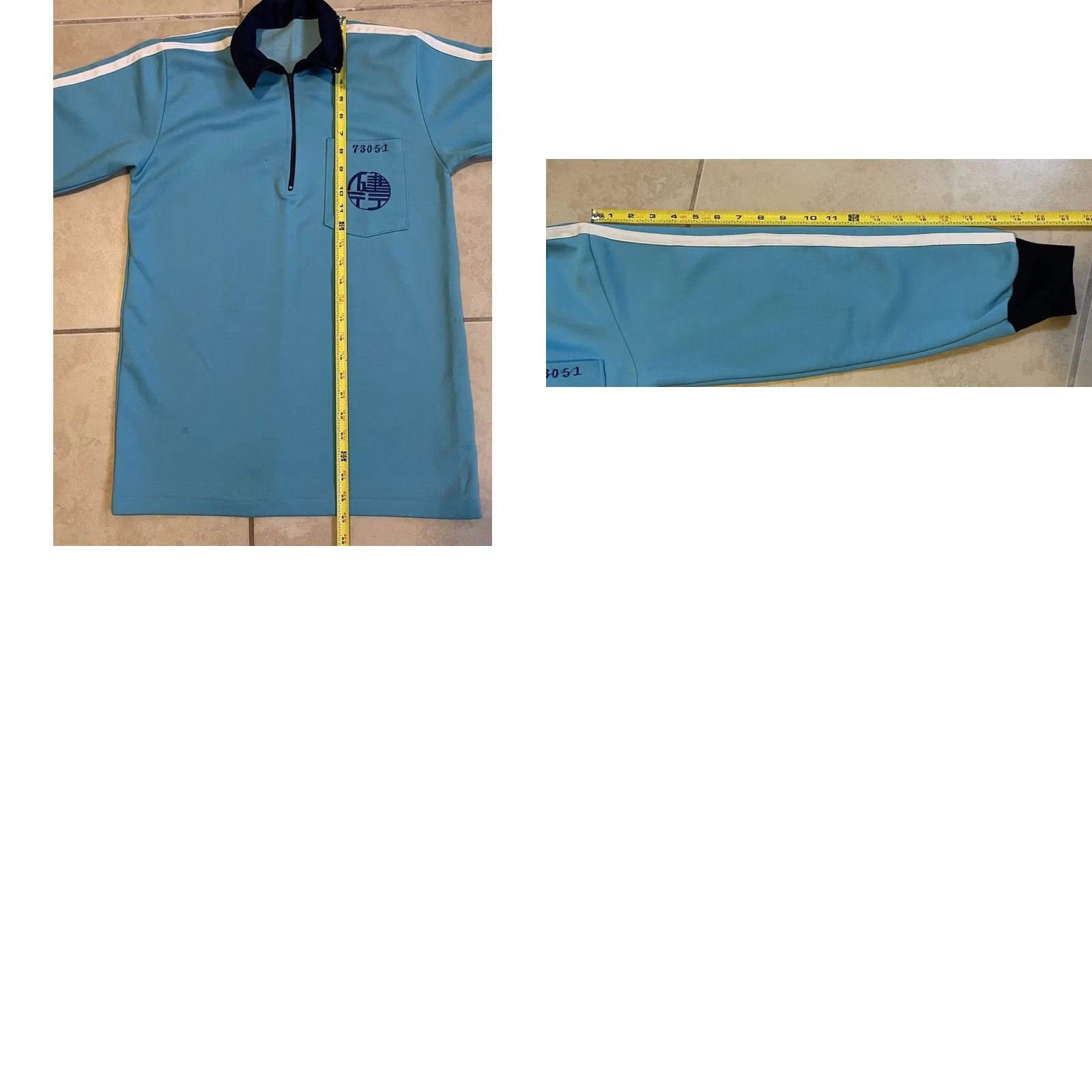 Vintage VINTAGE 80s Chinese Uniform Polo Shirt S College Track University Grunge 90s Sun Blue Men T-Shirt Long Sleeve Zip Polo Size US S / EU 44-46 / 1 - 10 Thumbnail