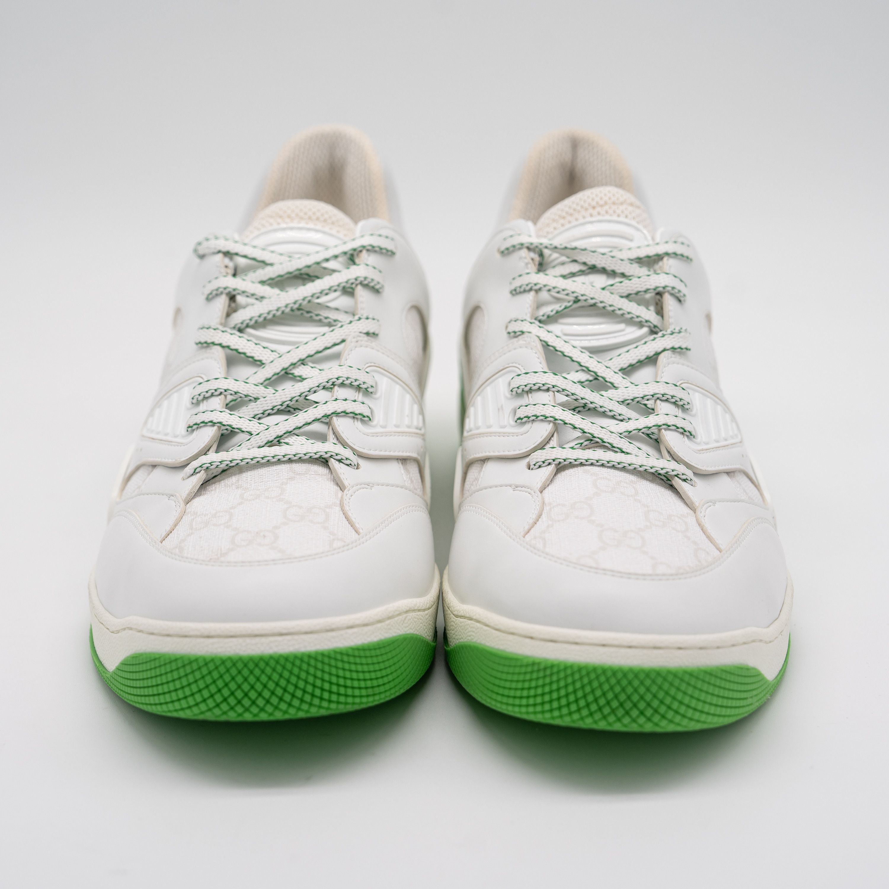 Gucci 14G 14.5 US Gucci Basket Low White Green Sneakers GG Size US 14 / EU 47 - 2 Thumbnail