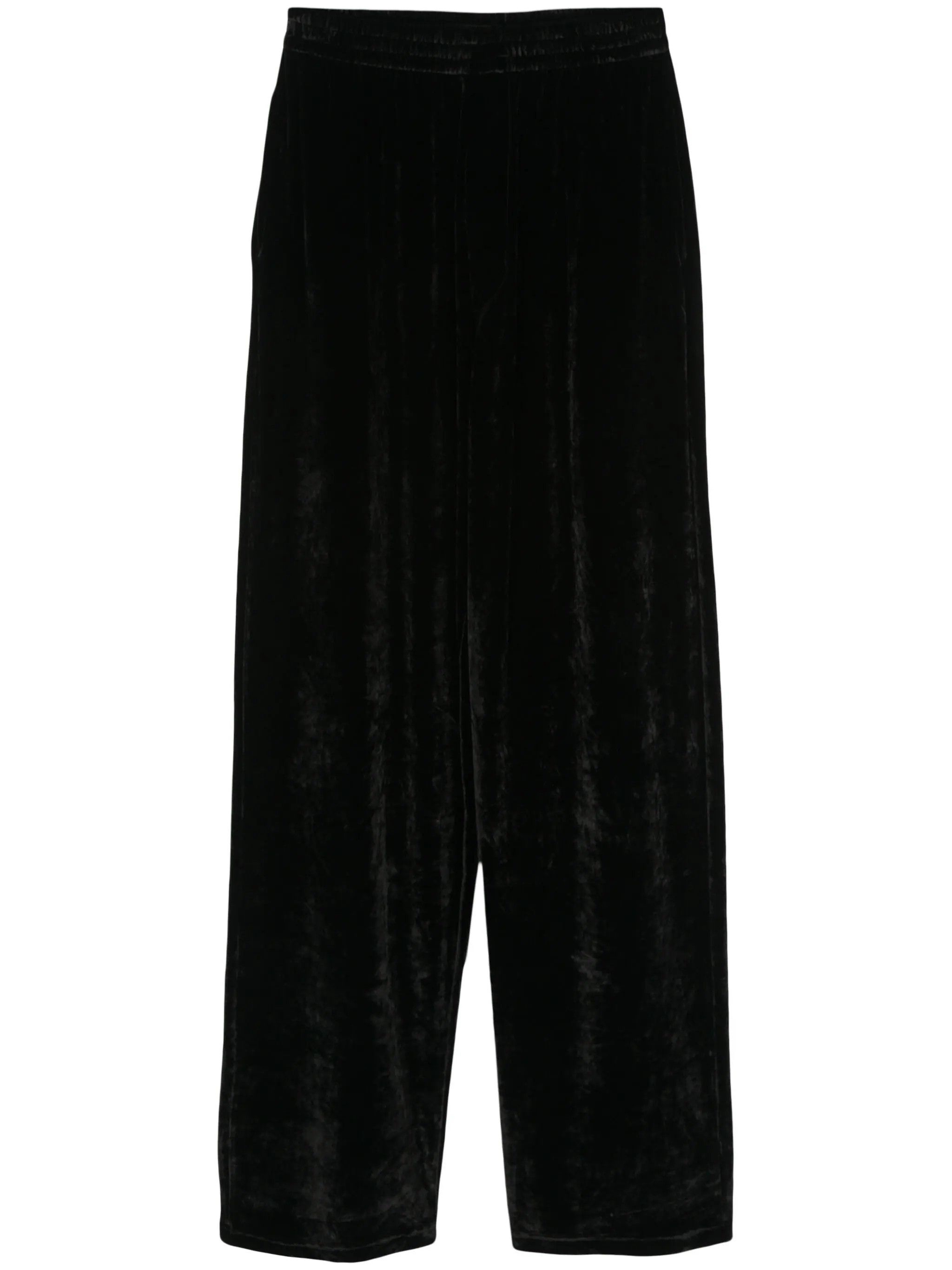 Balenciaga o1s1rm1024 Velvet-Effect Straight-Leg Trousers in Black Size US 36 / EU 52 - 1 Thumbnail