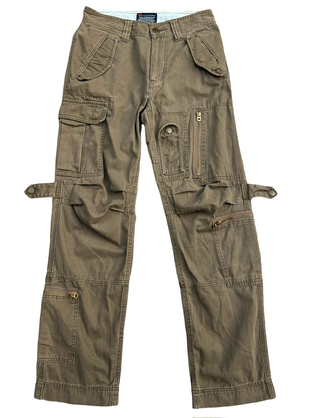 Vtg Alpha Industries Bondage Multipocket Zipper Pants 29x30