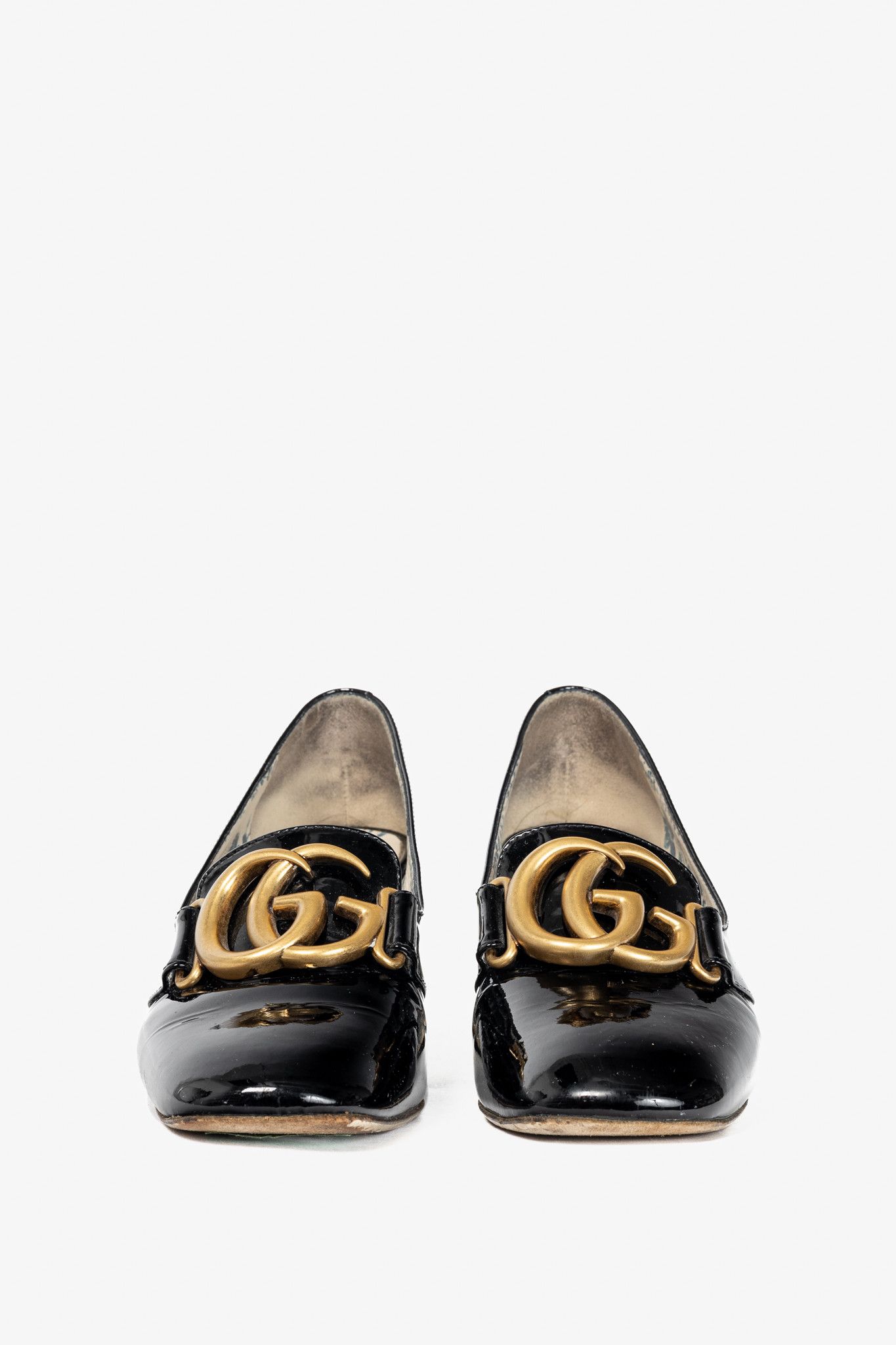 Gucci Gucci Victoire Black Patent-Leather GG Loafer Pumps Size US 4.5 / IT 34.5 - 2 Thumbnail