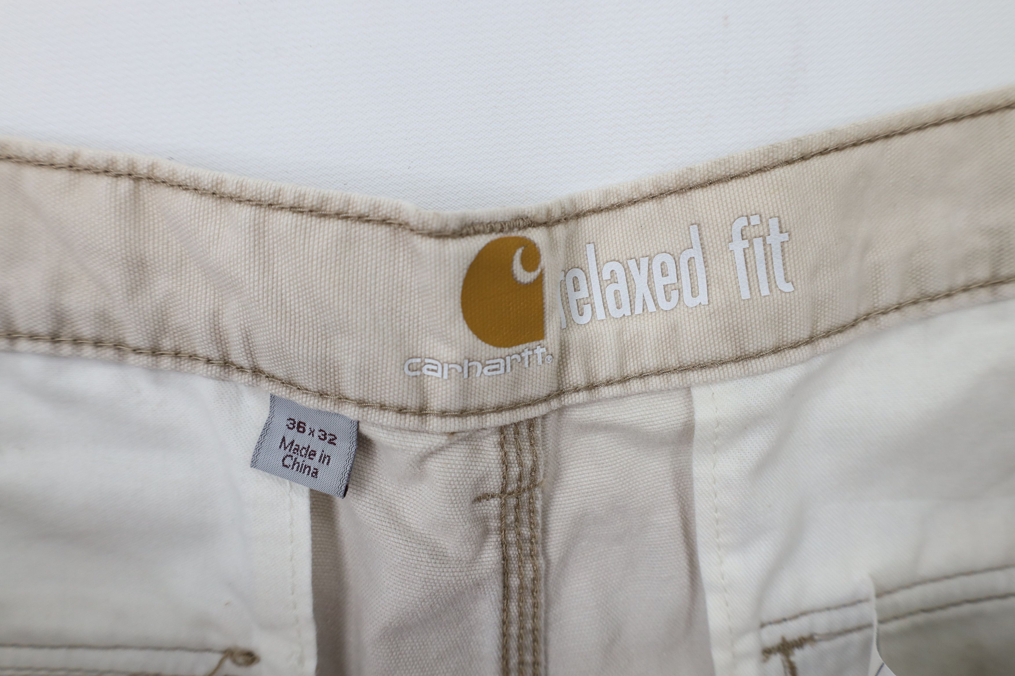 Carhartt × Vintage Vintage Y2K Carhartt Relaxed Fit Wide Leg Cargo Pants Beige Size US 36 / EU 52 - 7 Thumbnail