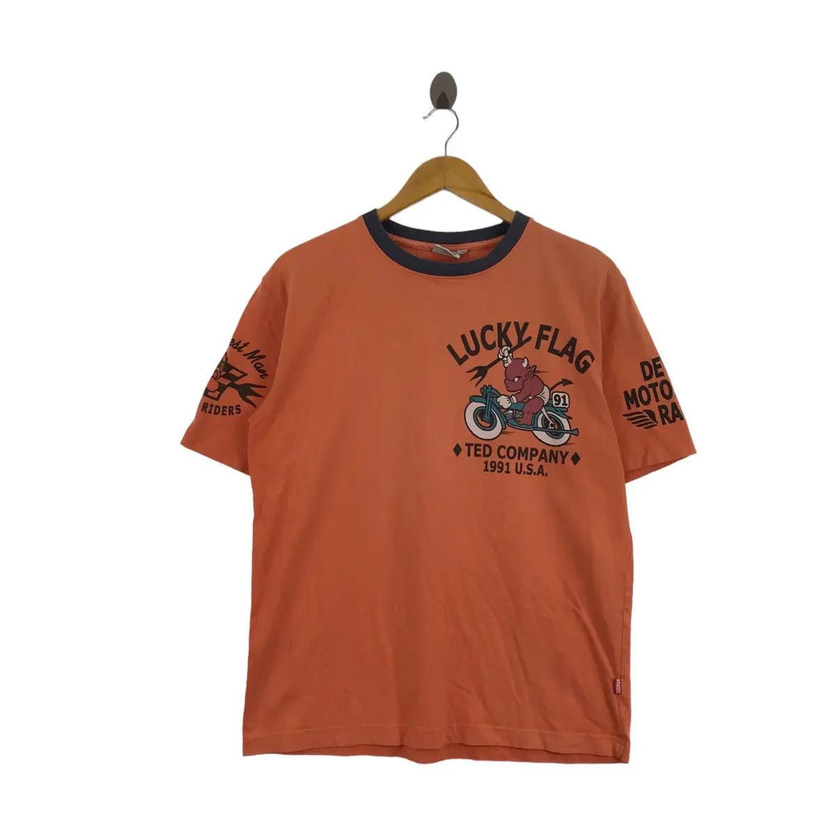 Vintage Vtg 1991 TED COMPANY USA Devil’s Motorcycle Races Tee Shirt Size US M / EU 48-50 / 2 - 4 Thumbnail