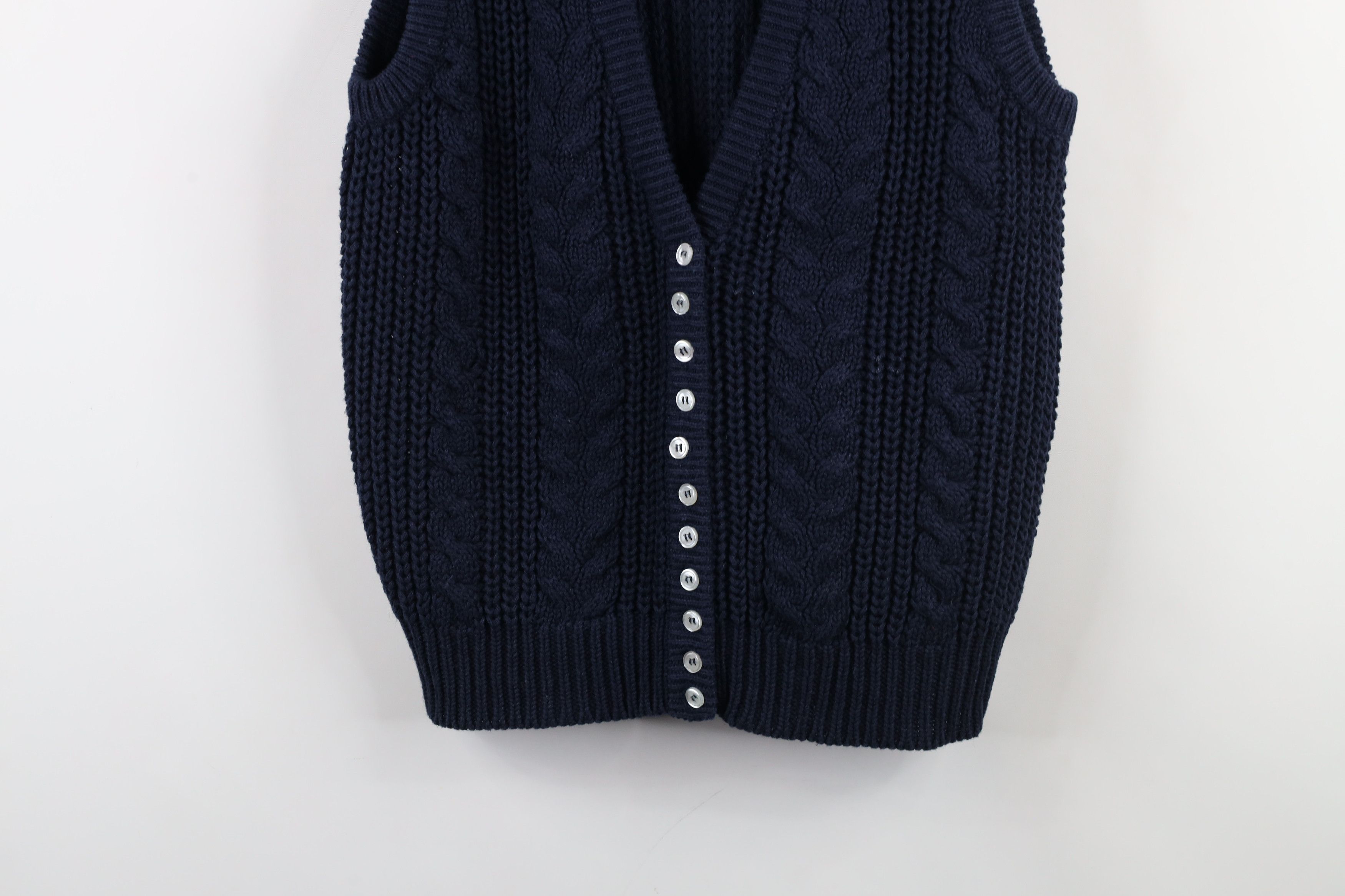 Vintage Vintage 70s Streetwear Cable Knit Cardigan Sweater Vest Size M / US 6-8 / IT 42-44 - 3 Thumbnail