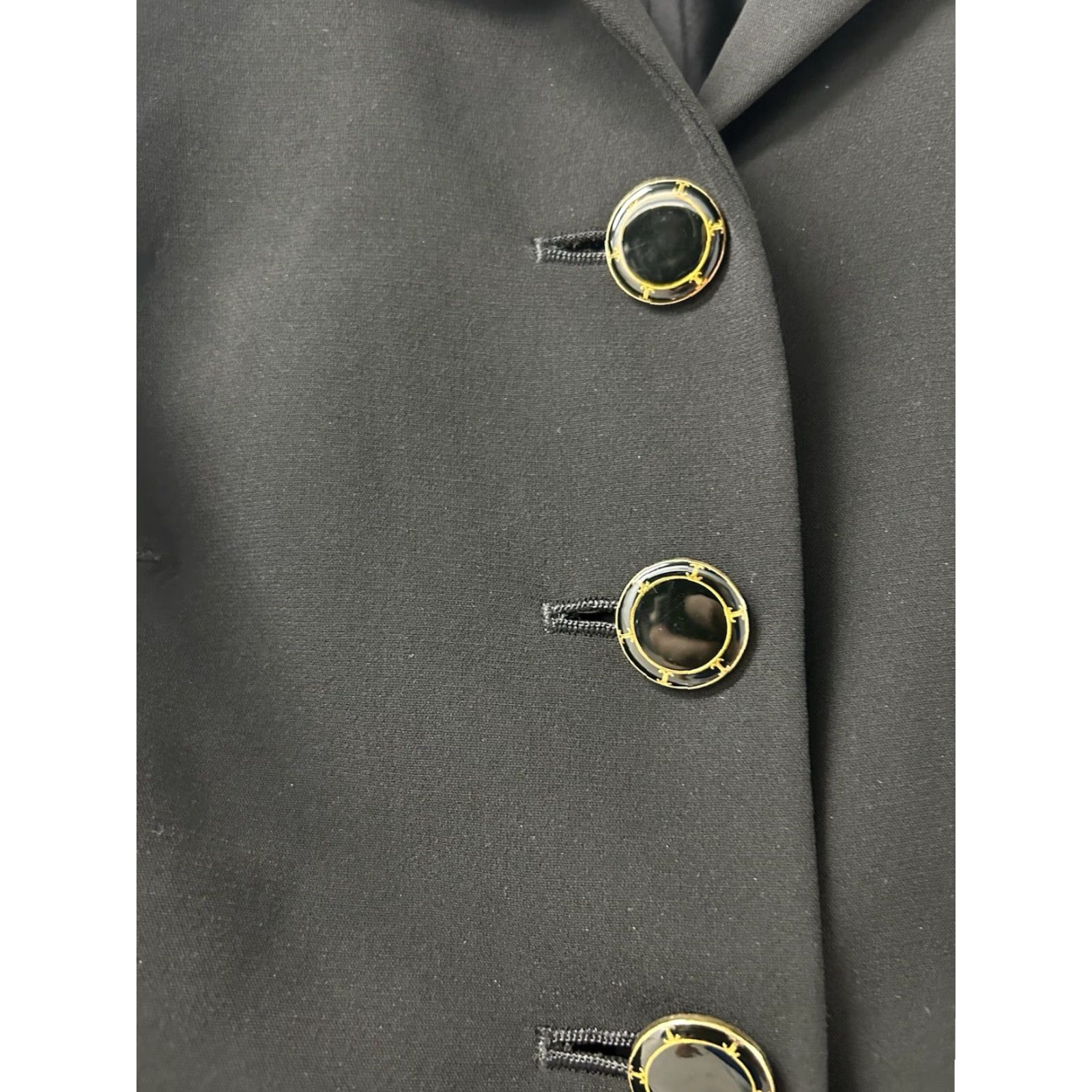 Vintage Tahari Women Petite Arthur S Levine Designer Black ButtonUp Blazer Jacket 2 Size XS / US 0-2 / IT 36-38 - 7 Thumbnail