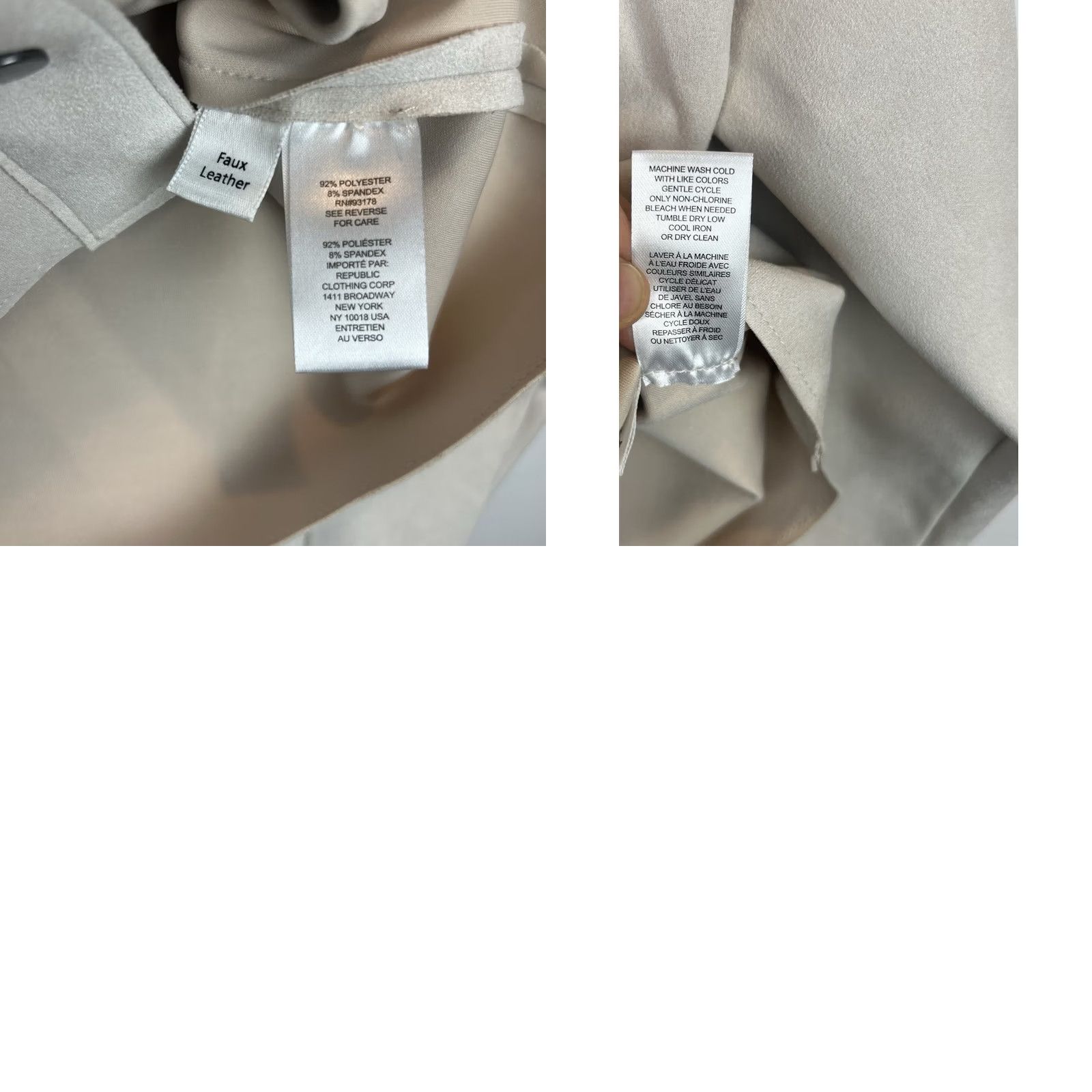 New Republic Woman Jacket Large Beige Faux Suede Snap Soft Crop Shacket Minimalist Capsule Size L / US 10 / IT 46 - 8 Thumbnail