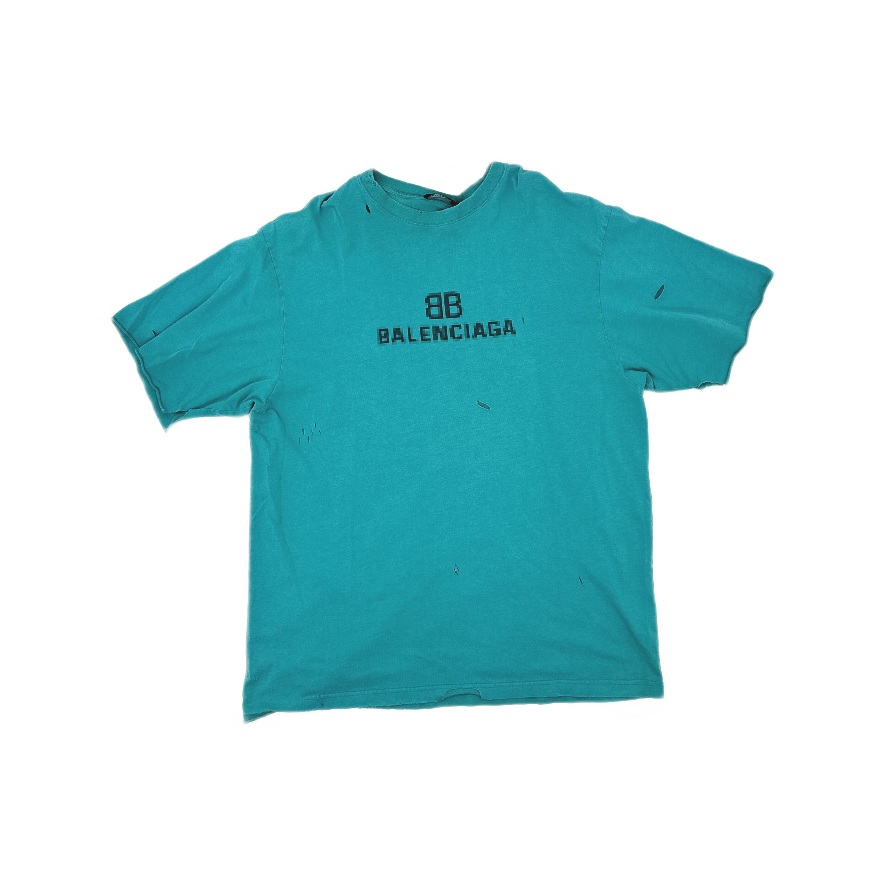 BALENCIAGA Tシャツ XSサイズ ターコイズブルー Balenciaga Turquoise BB Pixel T-Shirt | Grailed