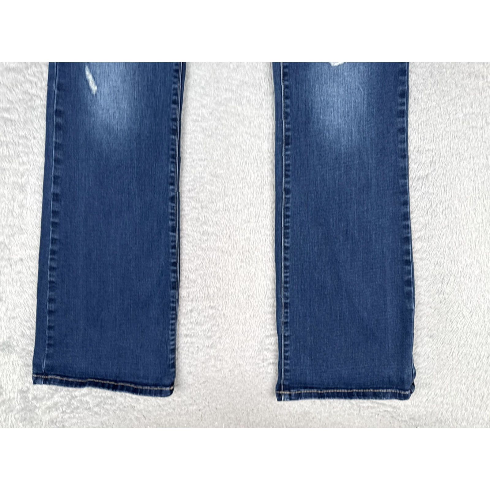 Vintage EN JEAN Jeans Bootcut Juniors 13 Blue Mid Wash Distressed 29x32 Regular Pocket Denim, 5-Pocket, Mid Rise, Stretch, Solid Size 34" / US 12 / IT 48 - 2 Thumbnail