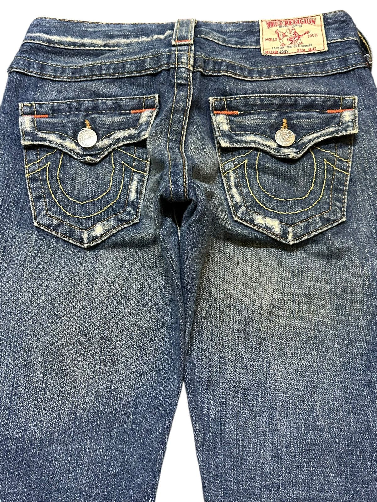 True Religion Vintage Usa True Religion Blue Faded Wash Bootcut Jeans Size 27" / US 4 / IT 40 - 5 Thumbnail