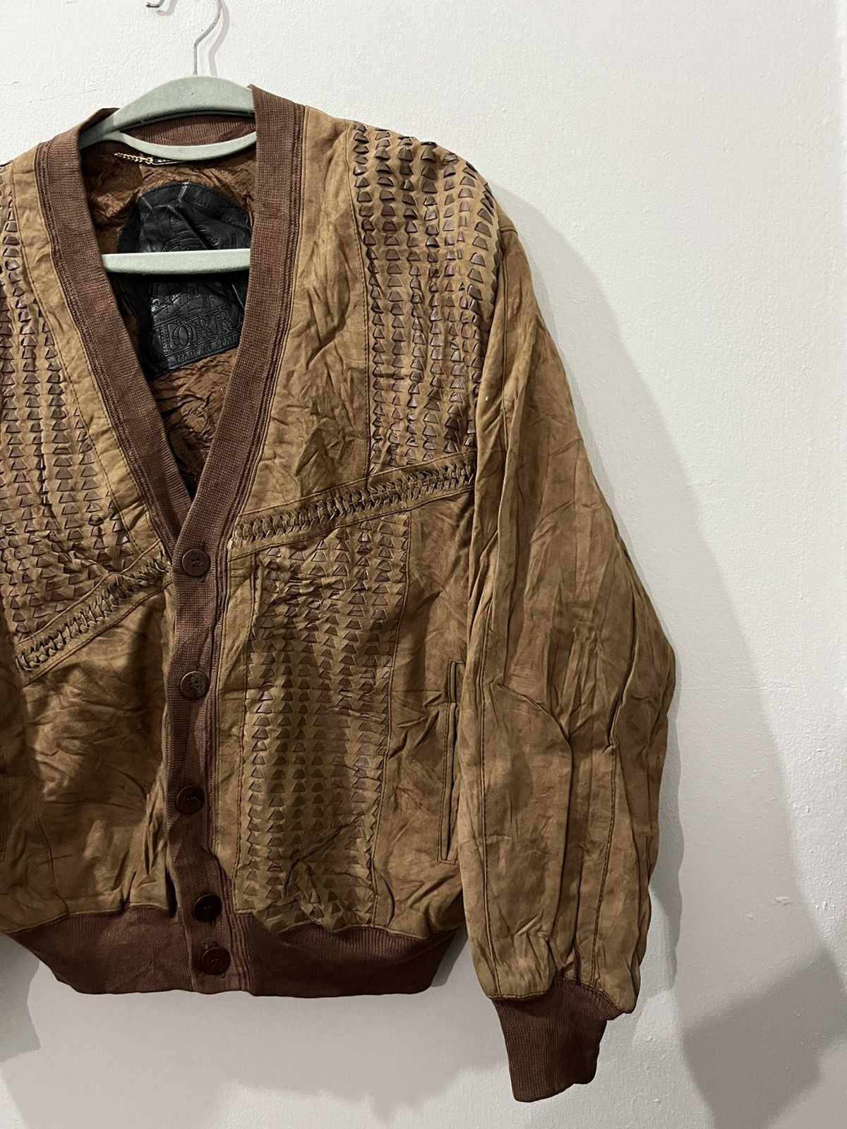 Branded Leather 80s TORRAS NAVAJO TRIBAL NATIVES MADE IN SPAIN Size US L / EU 52-54 / 3 - 3 Thumbnail