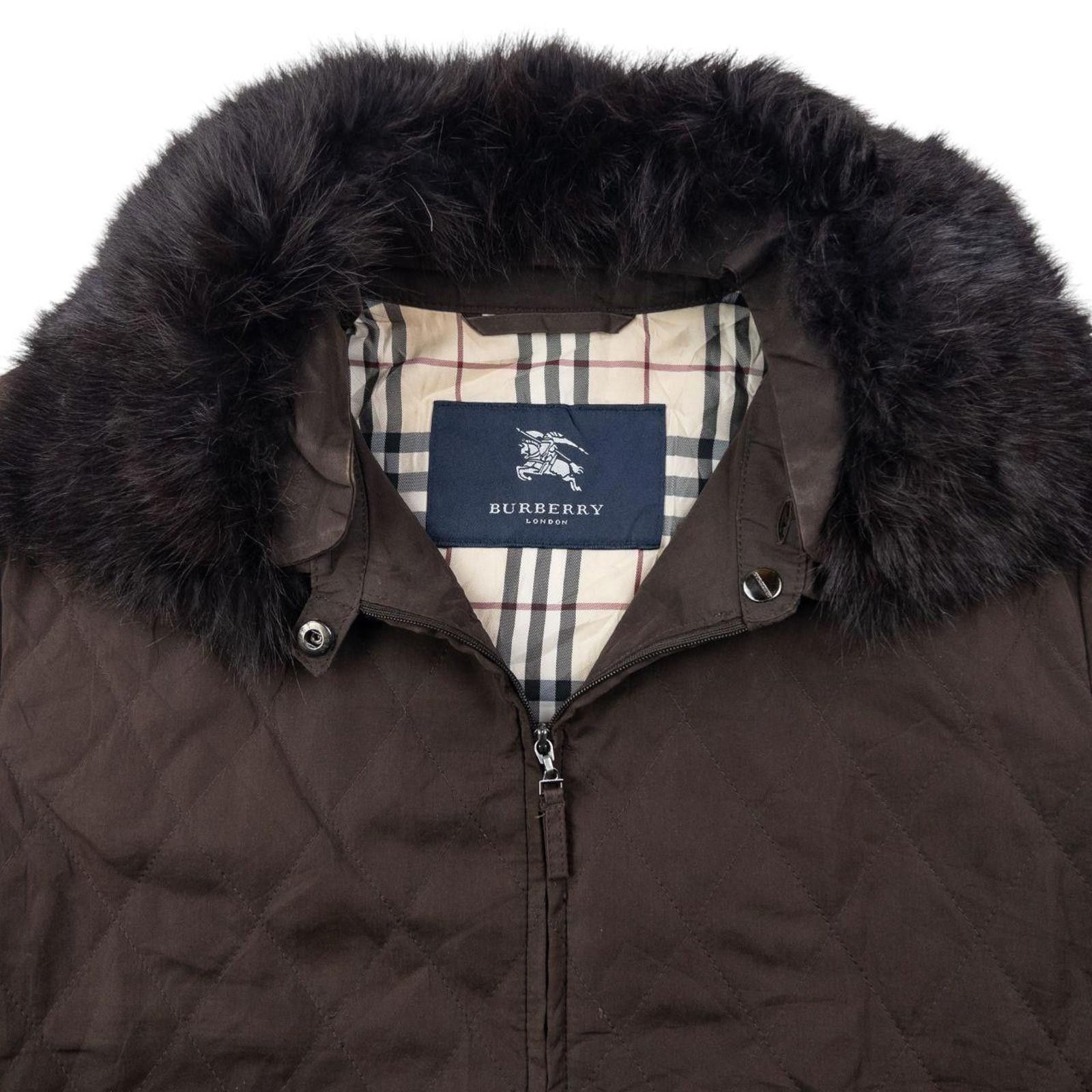 Burberry Vintage 2000s Burberry Nova Check Lined Fur Collar Jacket L Size US L / EU 52-54 / 3 - 4 Thumbnail