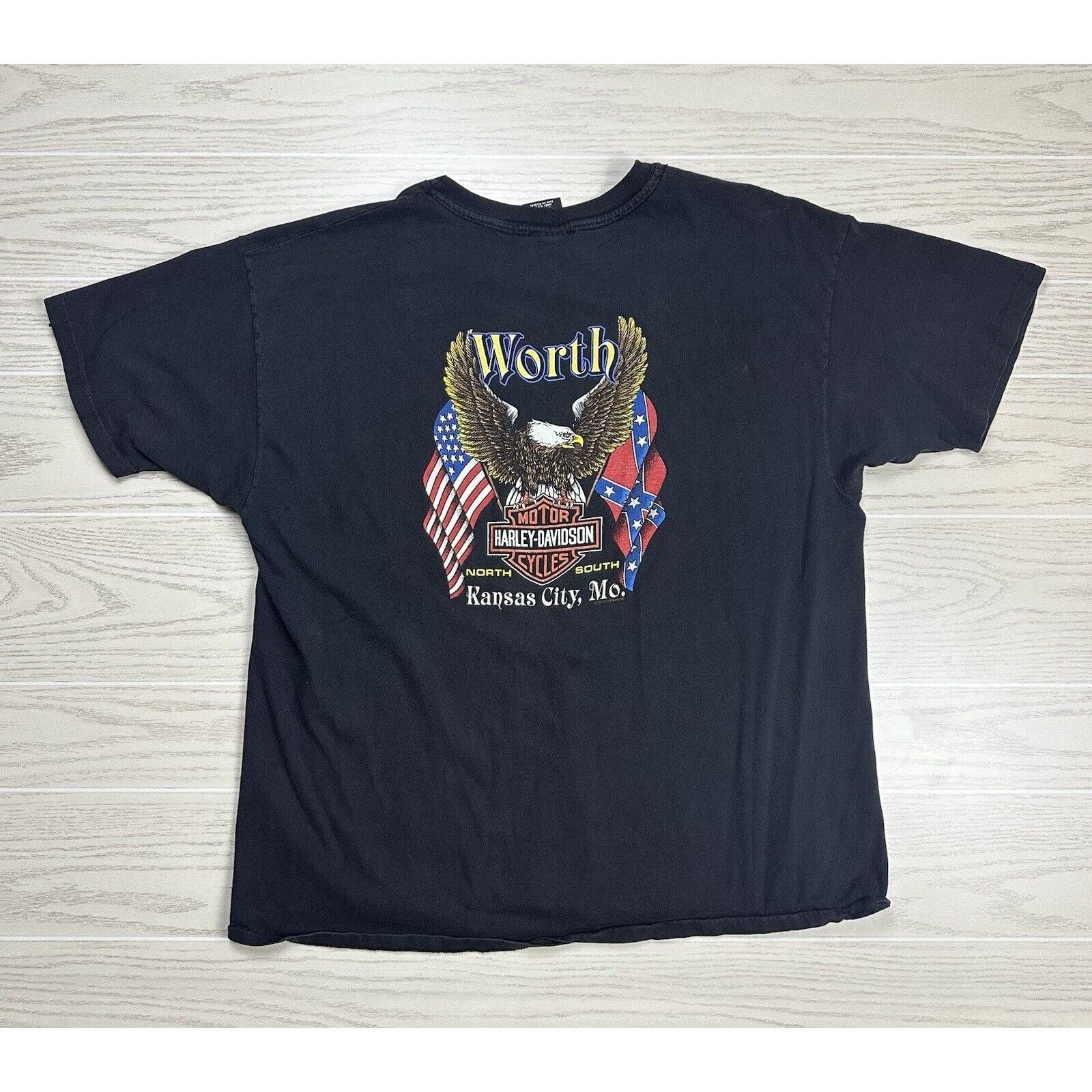 Harley Davidson × Vintage Vintage 90s Harley Davidson Single Stitch Shirt Size US XXL / EU 58 / 5 - 5 Thumbnail